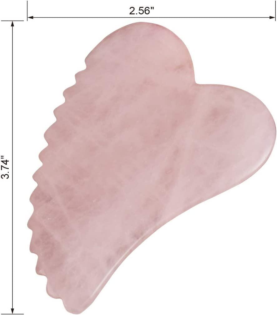 WXHN WXHN Gua Sha Facial Tool Comb Edge Guasha Scraping Rose Quartz Massage
