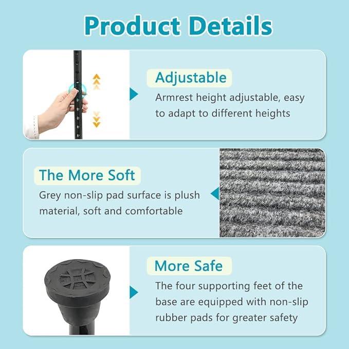 NEPPT Stair Climbing Cane Half Step Stair Walker Aid Devices Stairway Lift for Elderly Seniors Assist Helper Adjustable 4 Pronged Quad Base Balance Stability Walking Sticks