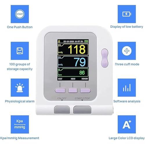 GXLDIANPU Veterinary Blood Pressure Monitor Cuff, Veterinary Electronic Sphygmomanom, with 3 Cuffs, Large Capacity Storage Of 100 Sets Of Data, 2.8-inch Color LCD Display, for Dog/cat/Pets Animal Care