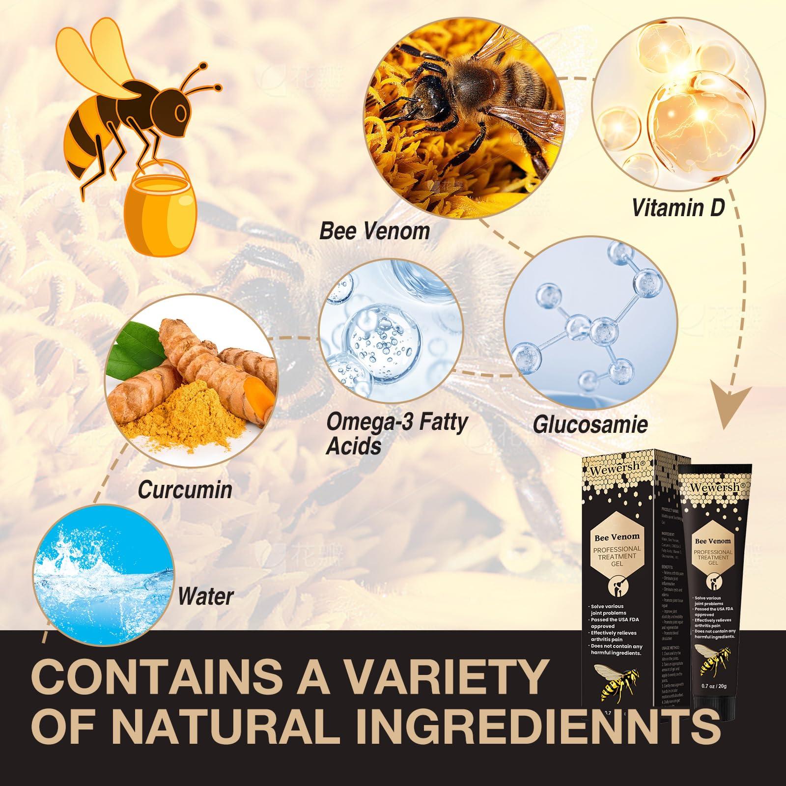 SZXXZ New Zealand Bee Venom Joint Relief Gel, New Zealand Bee Venom Professional Gel, Bee Venom Gel for Neck,Waist,Back Hand Feet and Leg2PC