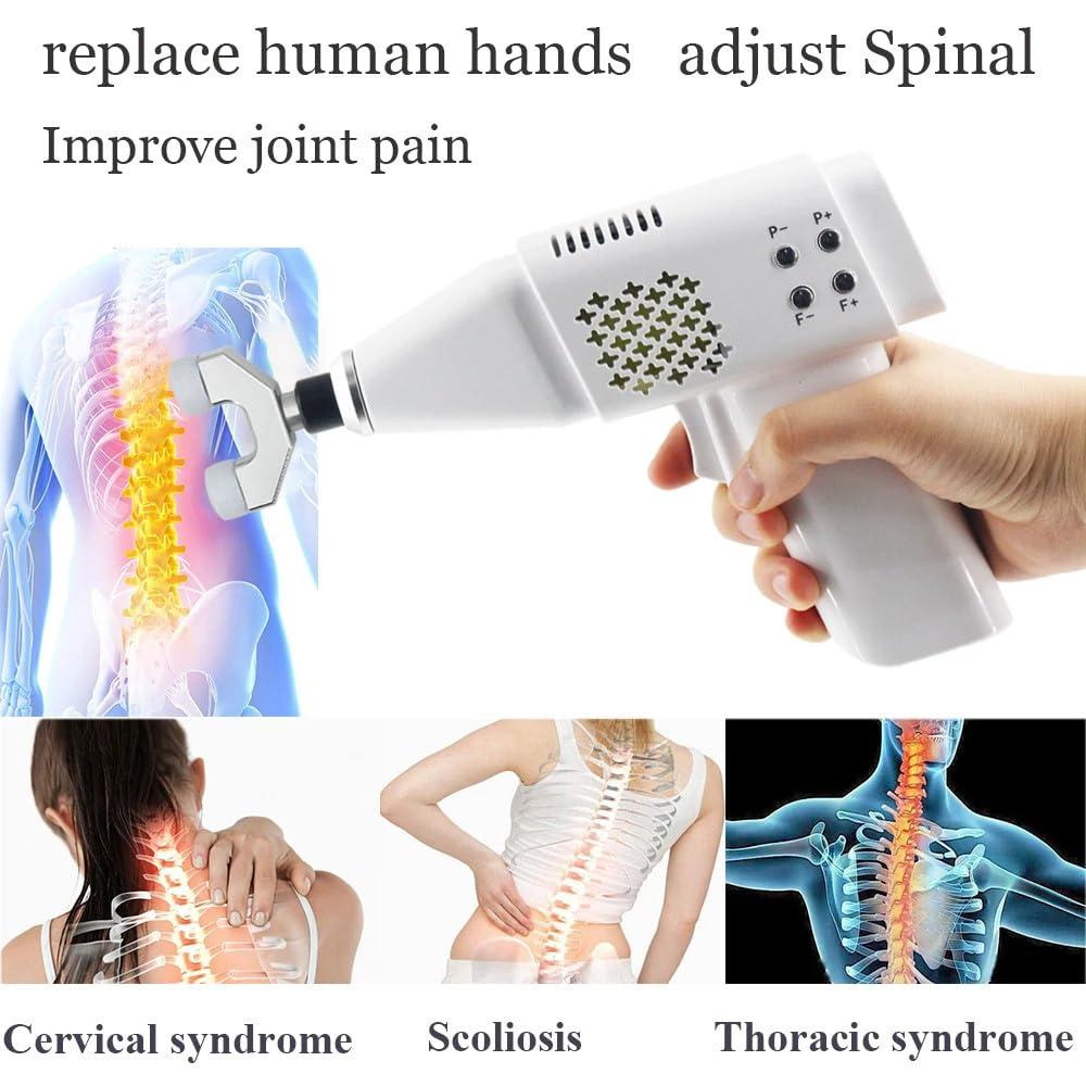 hKjPlvf Chiropractic Adjusting Tool, Electric Chiropractic Activator Spine Correction Massager, 9 Levels Intensity (100N-900N), 9 Levels Frequency, LCD Display