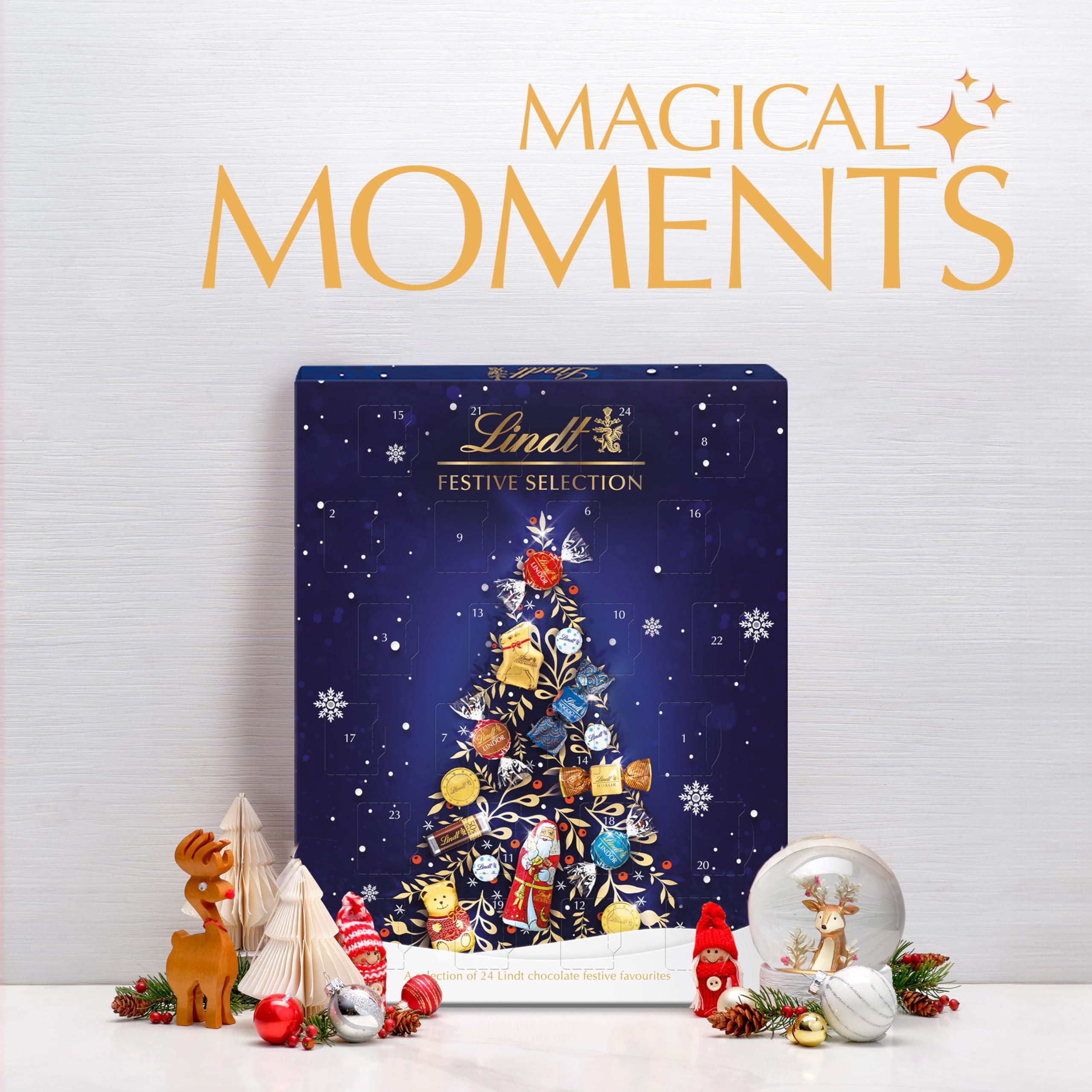 Lindt Lindt Festive Selection Advent Calendar 2024 | Large 289 g | A Selection of 24 Lindt Chocolate festive favourites for Him and Her | For Adults and Kids
