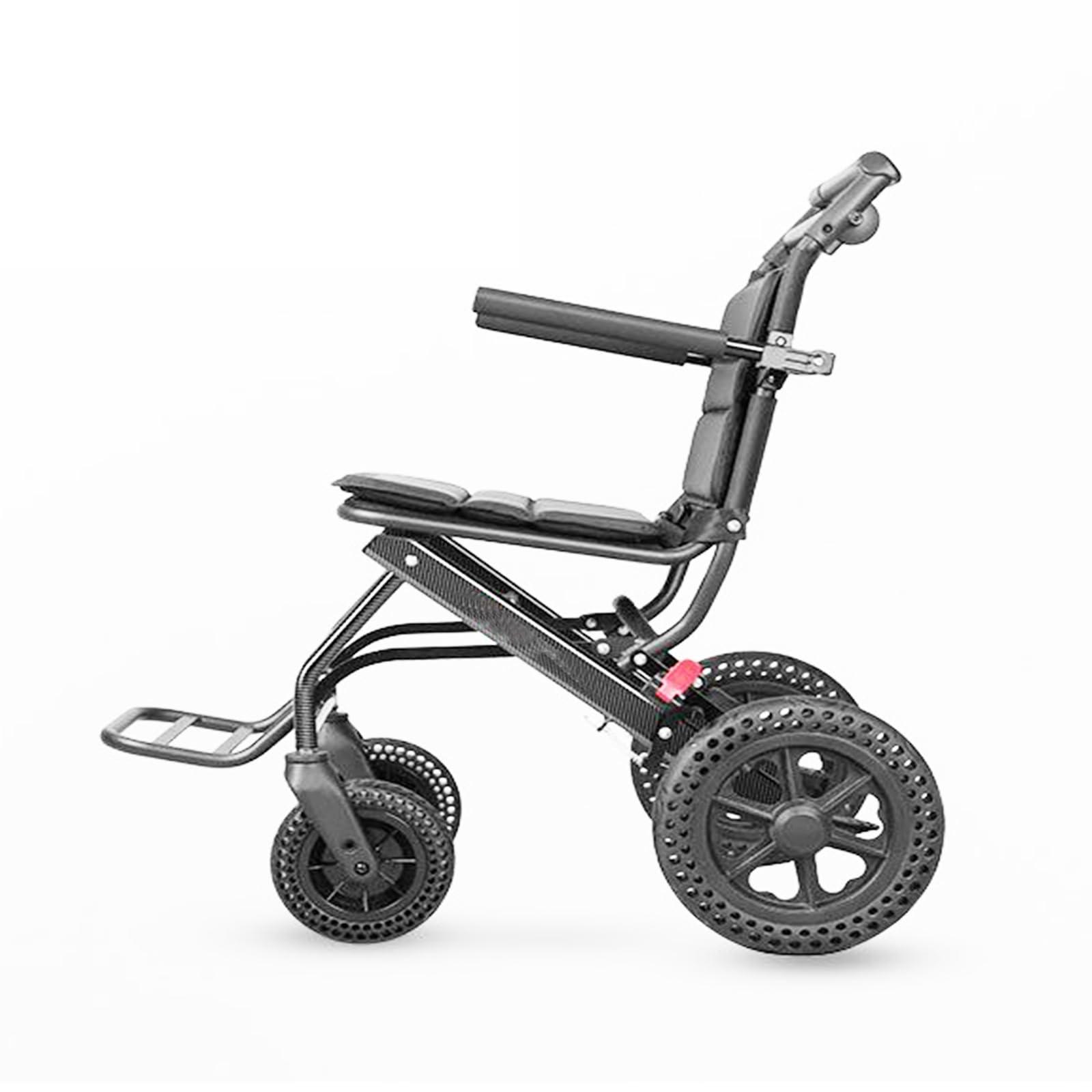 Atduglanix All-Terrain Ultra Lightweight Sports Wheelchair Foldable Adjustable Footrest and Seat Height, Handbrakes,Suitable for Teenagers, Adults, Seniors(Blue1,Seat Width 39cm/15.35in)