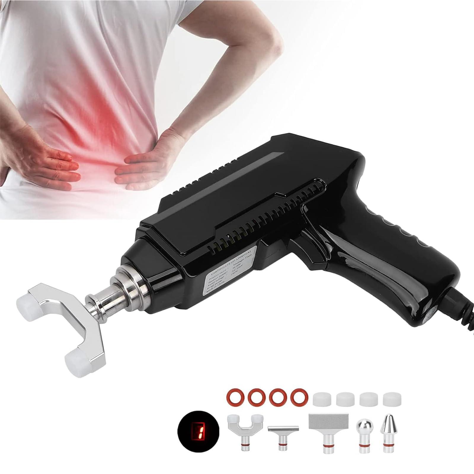 NGARY NGARY Chiropractic Adjustment Kit, Electric Chiropractic Adjusting Tool Spine Massager with 6 Interchangeable Massage Heads, 6 Levels Of Regulable Force, for Scoliosis Adjuster