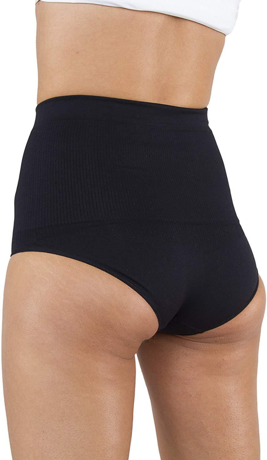 Comfizz.. Comfizz Womens Ostomy/Hernia/Post Surgery Support Briefs - High Waist - Level 2 Medium Support (L/XL, Black)