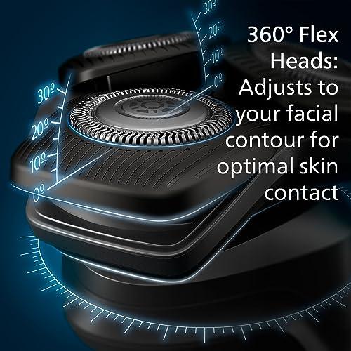 PHILIPS Philips Shaver Series 5000 - Wet & Dry Electric Shaver in Carbon Grey with 1 x Integrated Pop-up Trimmer, Soft Pouch, Protective Cap and Charging Stand (Model S5887/13)