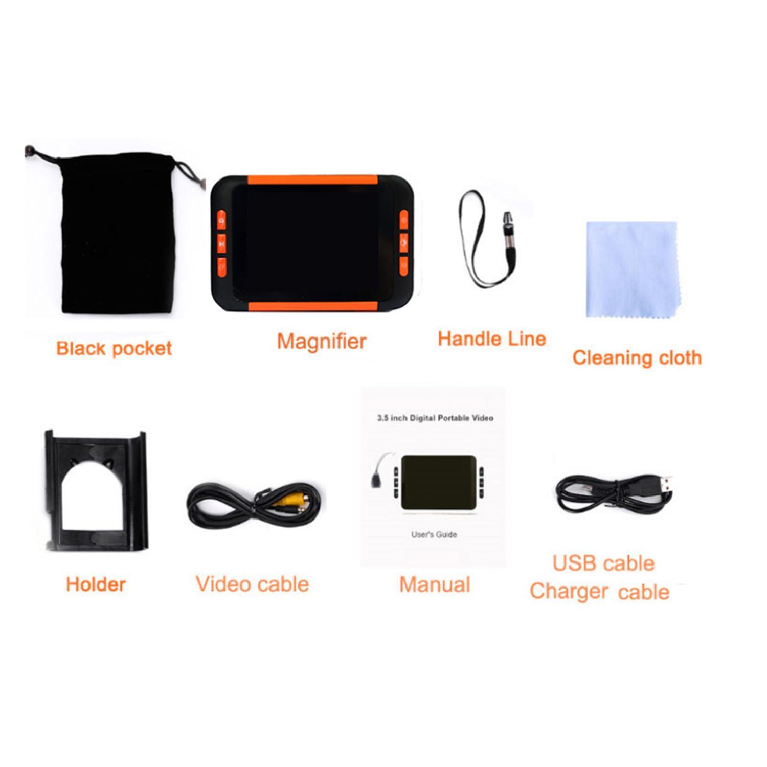 Generic Digital Magnifying Glass for Seniors and Visually Impaired - Electronic Magnifier with 19 Color Modes for Reading Newspaper - Low Vision Aid, White