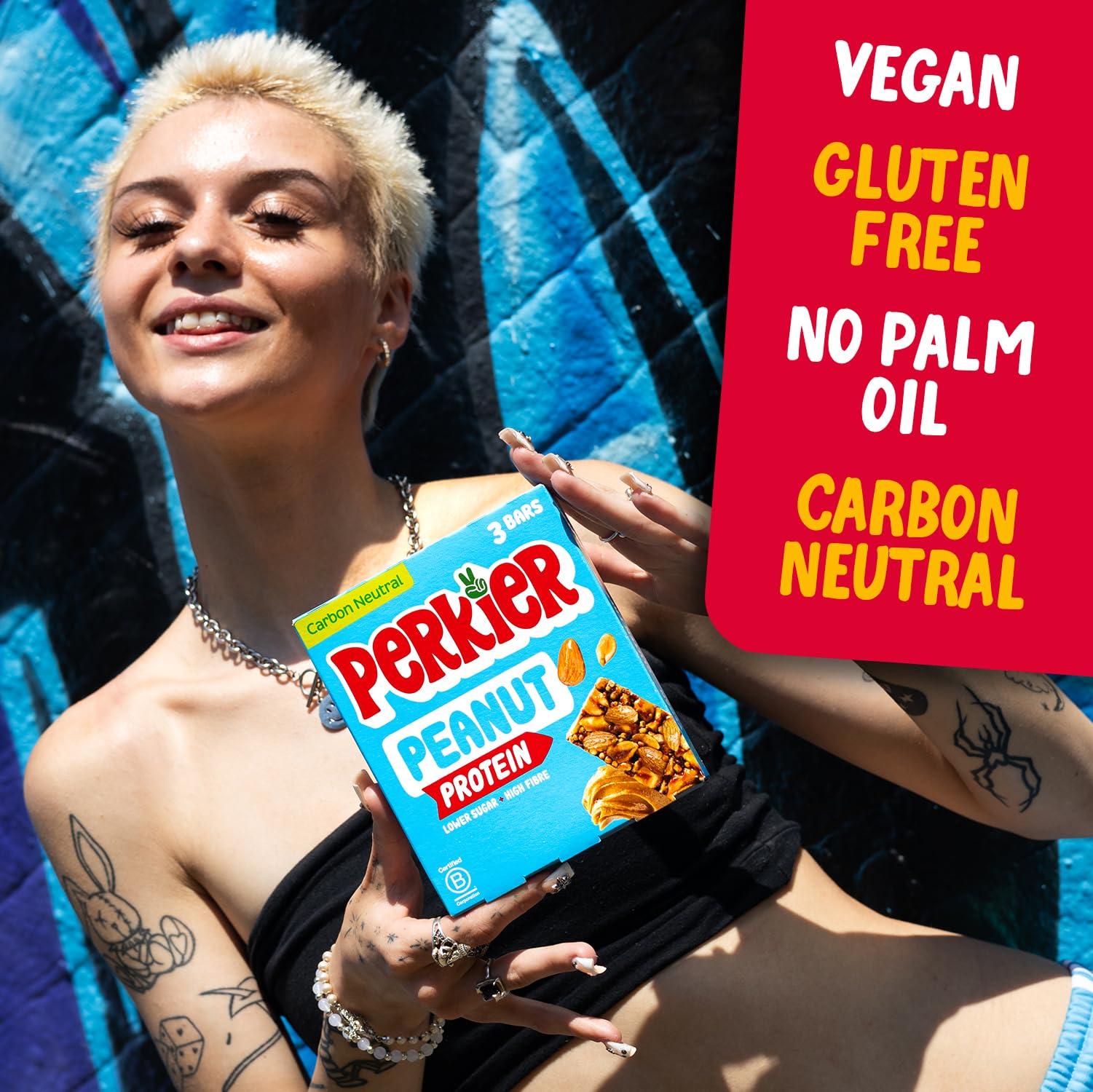 Perkier Perkier Variety Box (30 bars) Vegan - Gluten Free - Protein Packed - Lower Sugar - High Fibre - Snack Bars