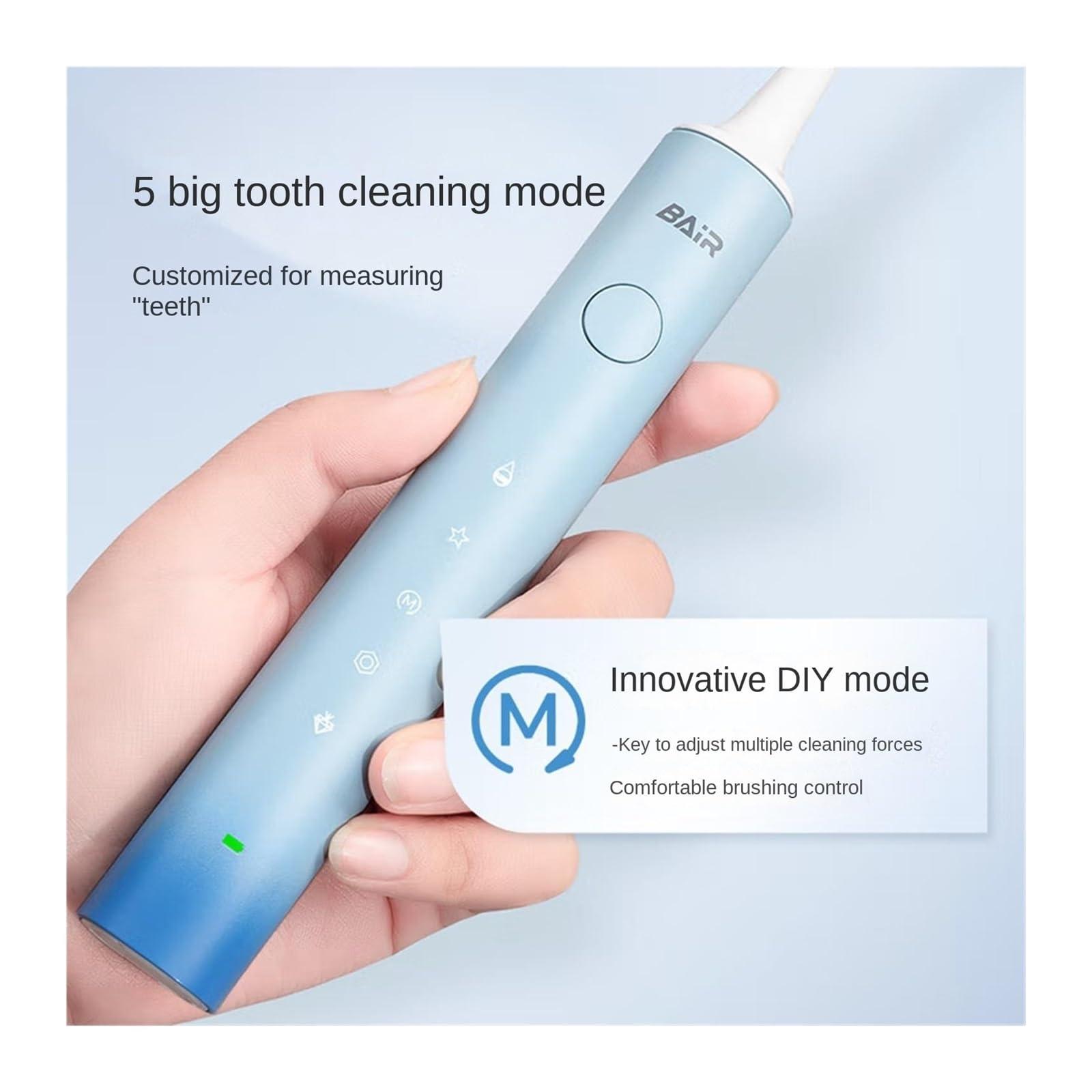ooazbhy BAIR X3/X304 Electric Toothbrush Adult Sonic Shock Rechargeable Deep Clean Soft Hair Automatic Toothbrush for Men and Women (32-33, 3435, 36-37, 38-39, 40-41, 42-43, 44-45, 46-47 : X304 Ocean