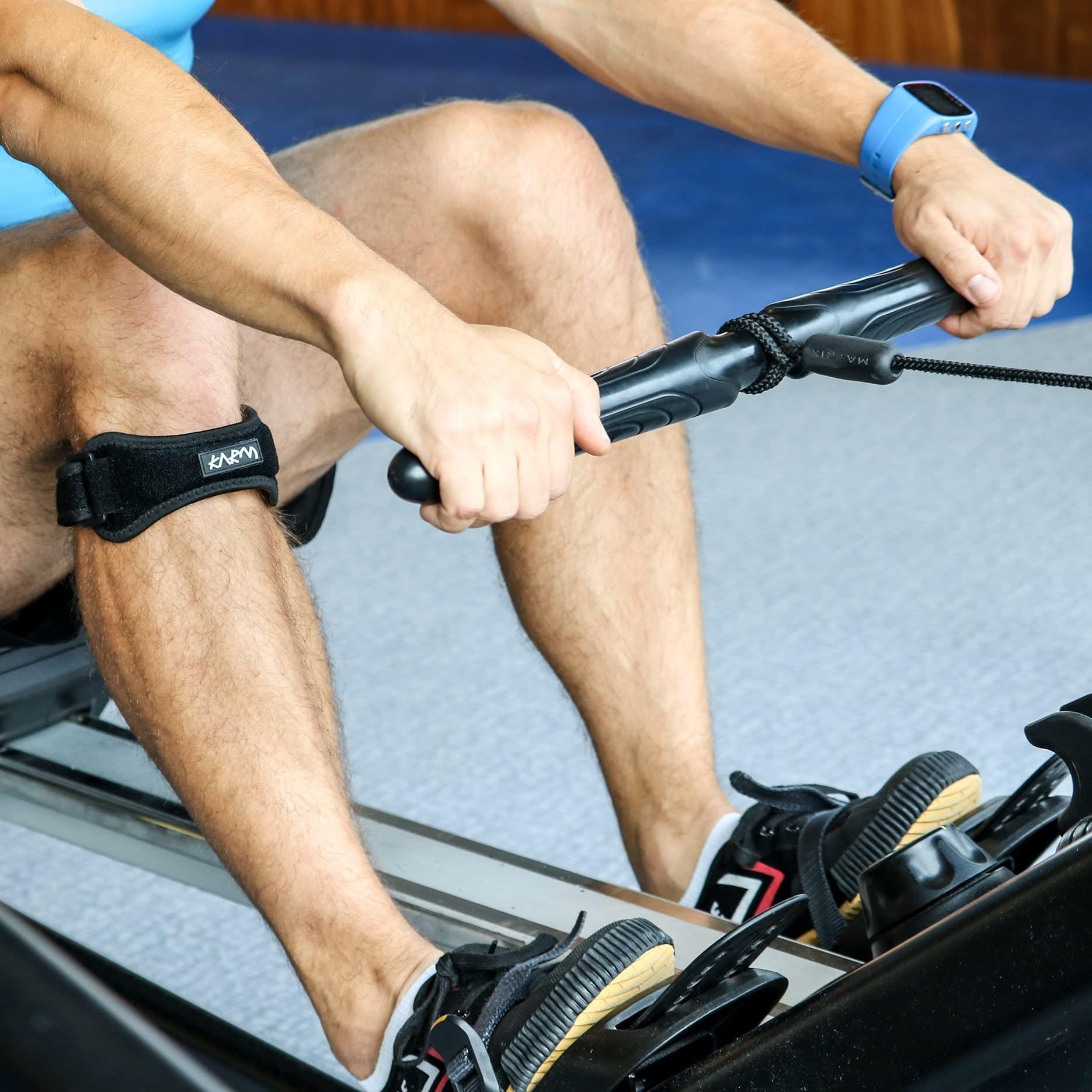 KARM KARM Patella Tendon Knee Strap - Knee Joint Pain Relief Support Brace for Running, Osgood Schlatter, Walking, Hiking - Patellar Tendon Strap Knee Band for Women & Men (Regular Size, Black Single)