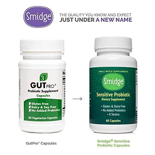 Generic Smidge Sensitive Probiotic 60 Capsules | 8-Strain Formula | Potent Probiotic Supplement | No Added Prebiotics | Gluten and Dairy Free