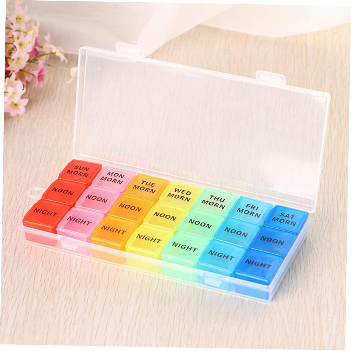 FOMIYES FOMIYES 2pcs Portable Pill Boxes Storage Medicine Case Organizer for Daily Use