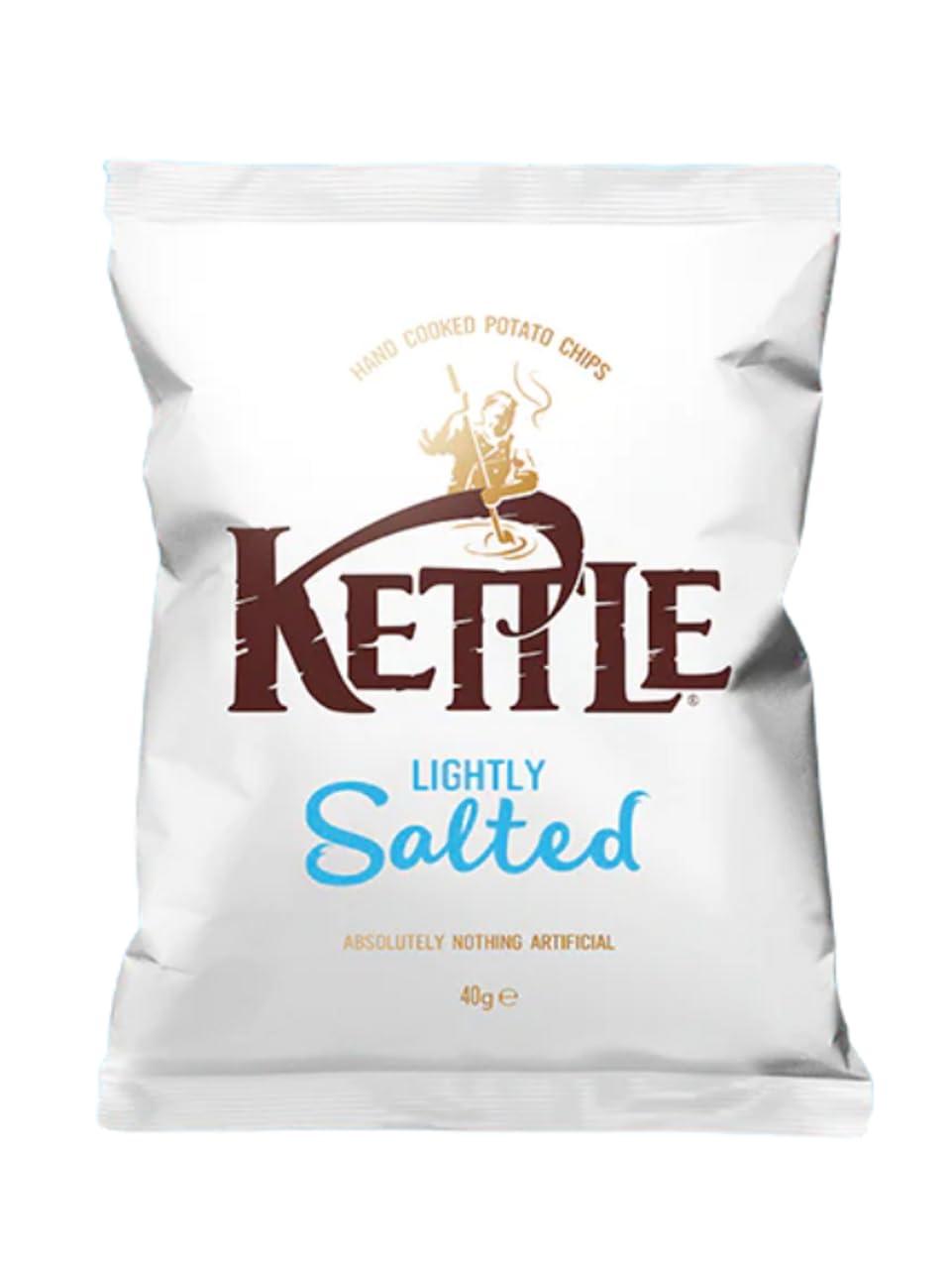 KV&C Kettle Potato Crisps 18x40g Full Box (Lightly Salted)