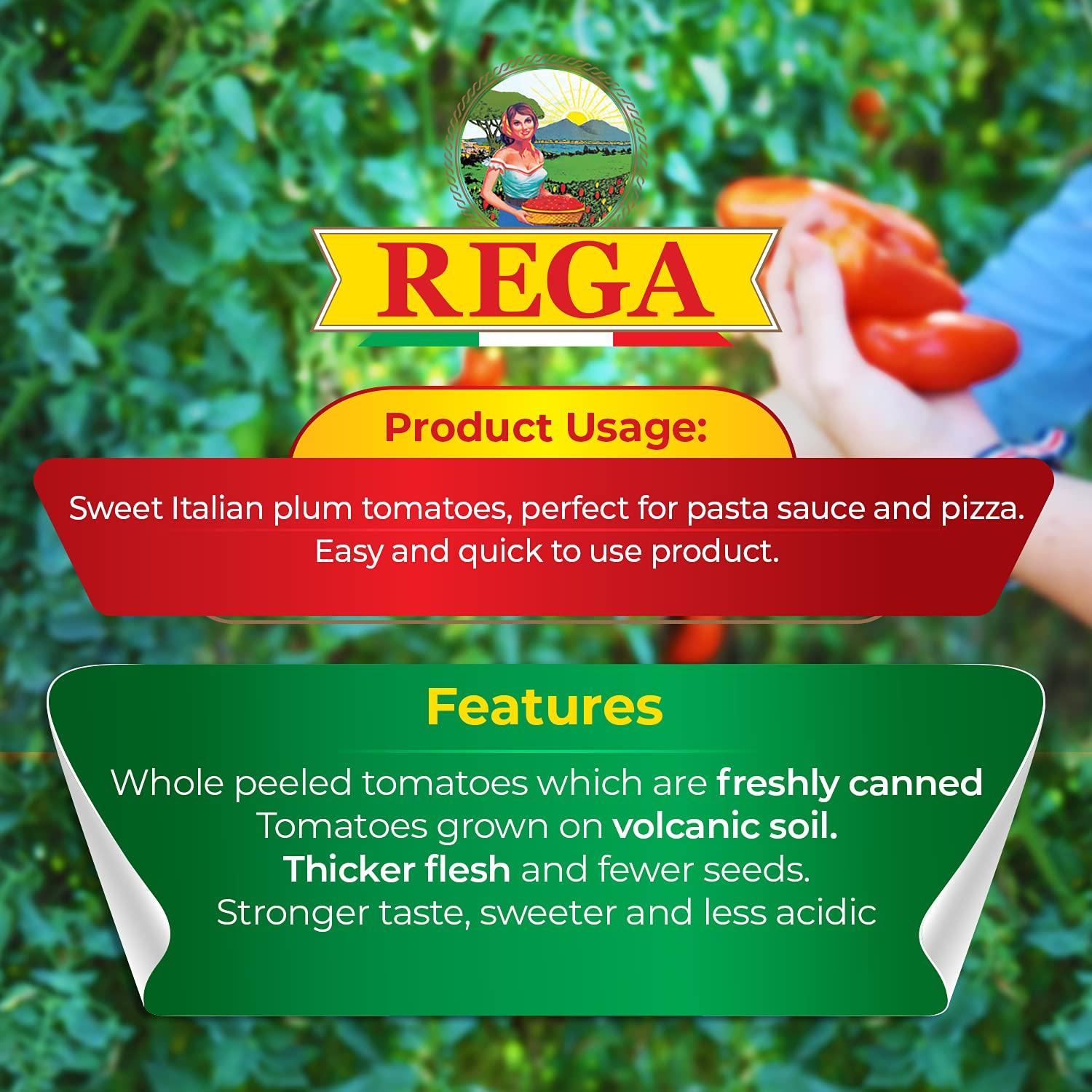 Rega Rega San Marzano DOP Tomato Pack of 4 (400g Each), Imported From Italy