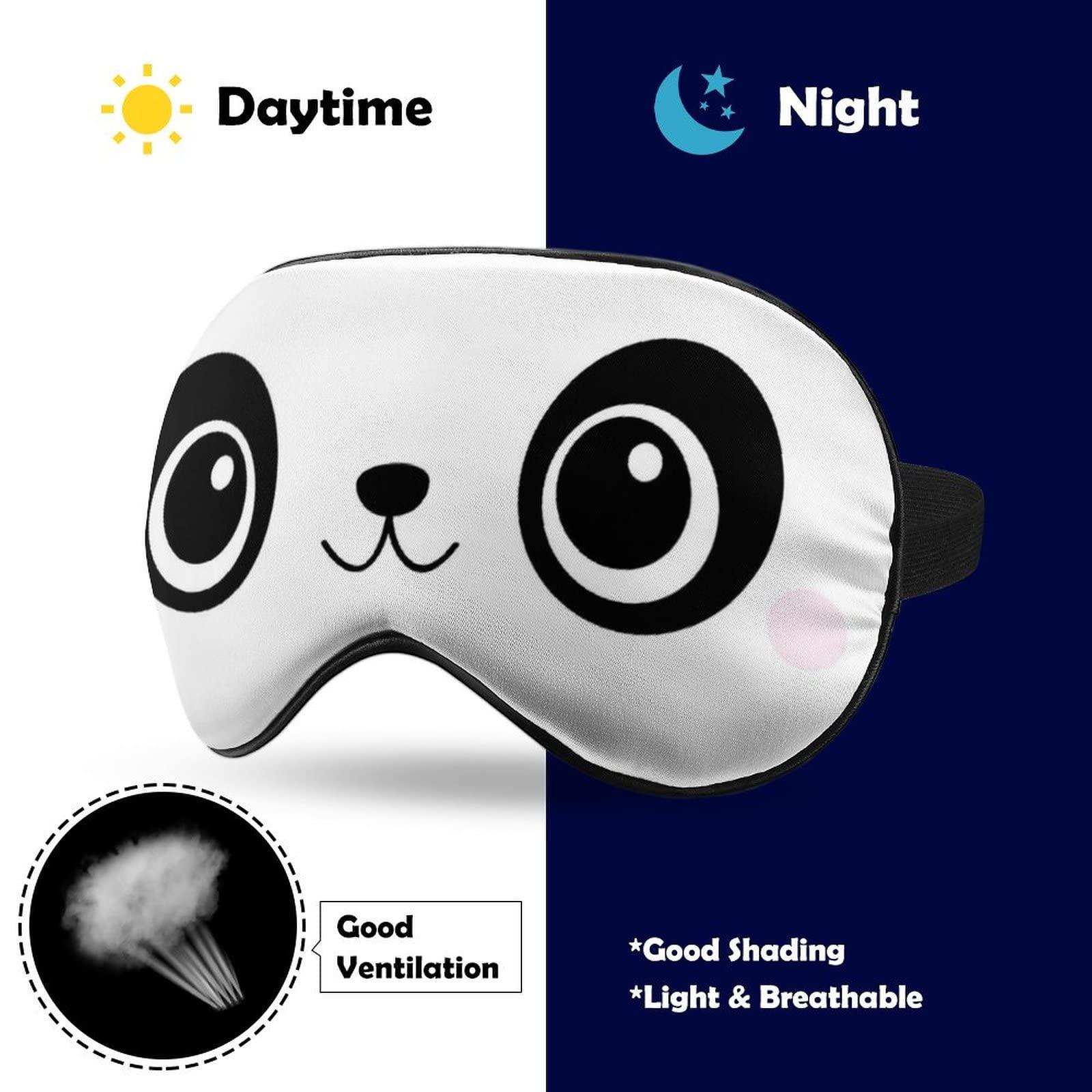 Lawenp Panda Face Sleep Mask Big Eyes Blindfold for Sleeping Elastic Blackout Eye Mask Cover for Full Night's Sleep Travel and Nap