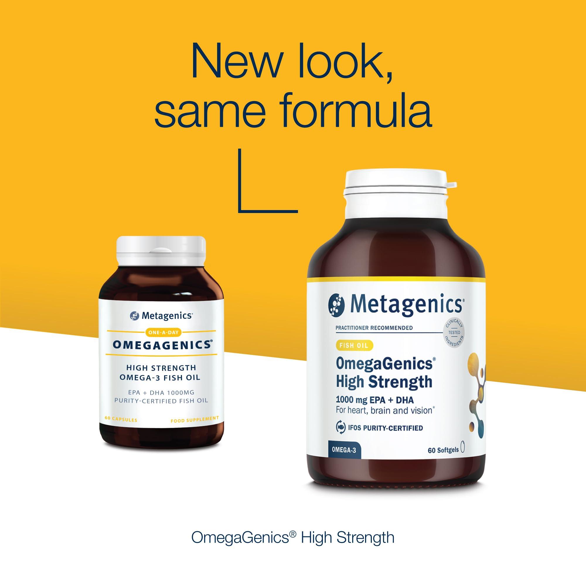 Metagenics Metagenics Omegagenics - High Strength Omega-3 Pure Fish Oil Supplement - 1000mg EPA & DHA - 60 Capsules
