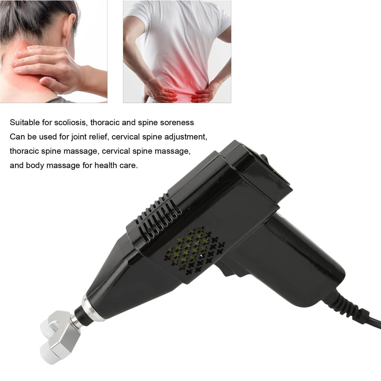MAHWER Chiropractic Adjusting Tool Instrument Electric Impulse Gun Actuator Massager Professional Massage Equipment Magnetic Therapy Massage Gun (Color : Black)