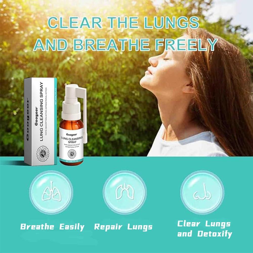 FLLUOUZH 3 Pcs Lung Cleansing Spray, Herbal Lung Cleansing Spray, Googeer Herbal Lung Cleanse Mist, Herbal Spray Cleansing Lung, Respiratory Support and Mucus Relief to Breath Easy