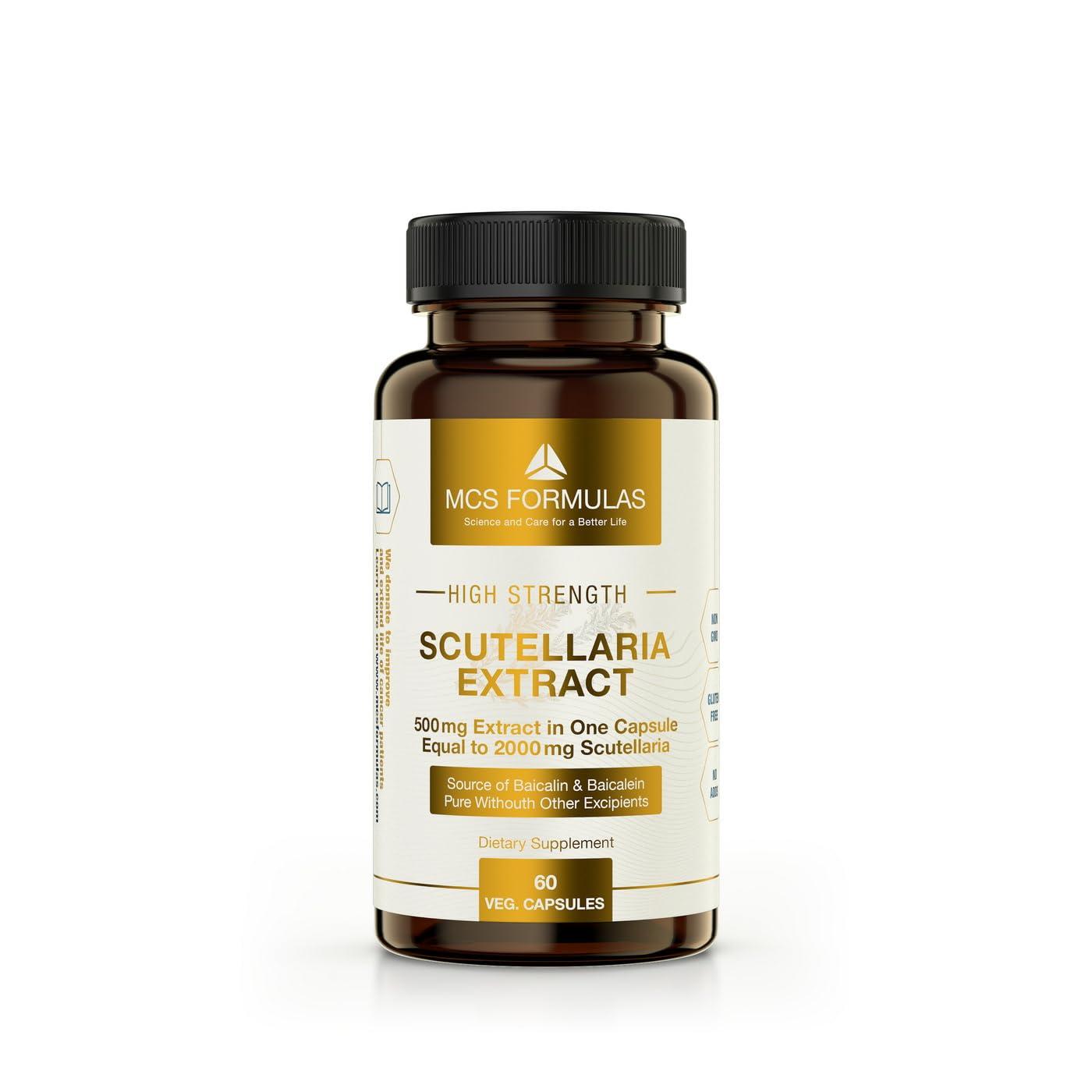 MCS Formulas Scutellaria Extract, 500mg/ Vegan Capsule, High Strength & Purity, Vegan Capsule