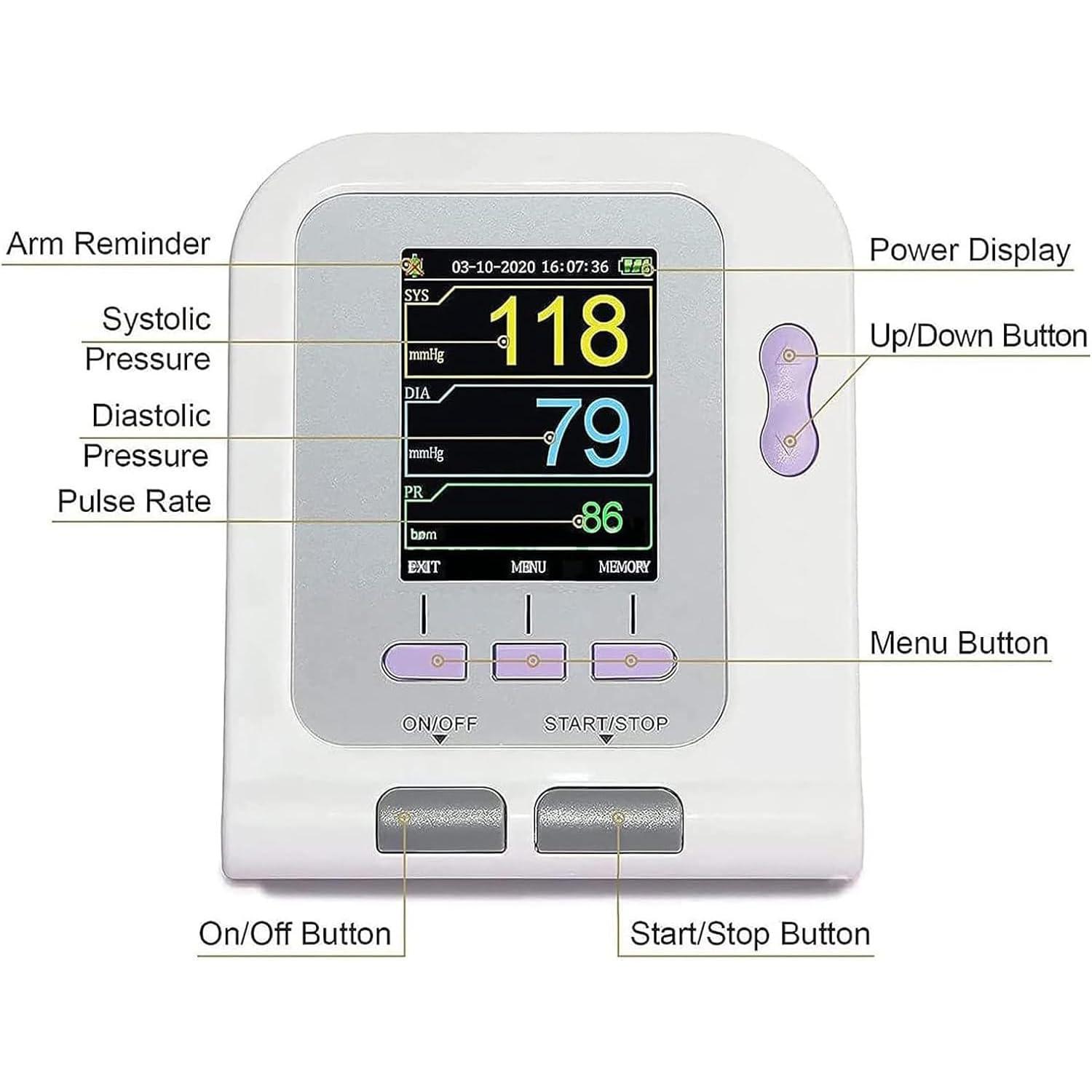 GXLDIANPU Veterinary Blood Pressure Monitor Cuff, Veterinary Electronic Sphygmomanom, with 3 Cuffs, Large Capacity Storage Of 100 Sets Of Data, 2.8-inch Color LCD Display, for Dog/cat/Pets Animal Care