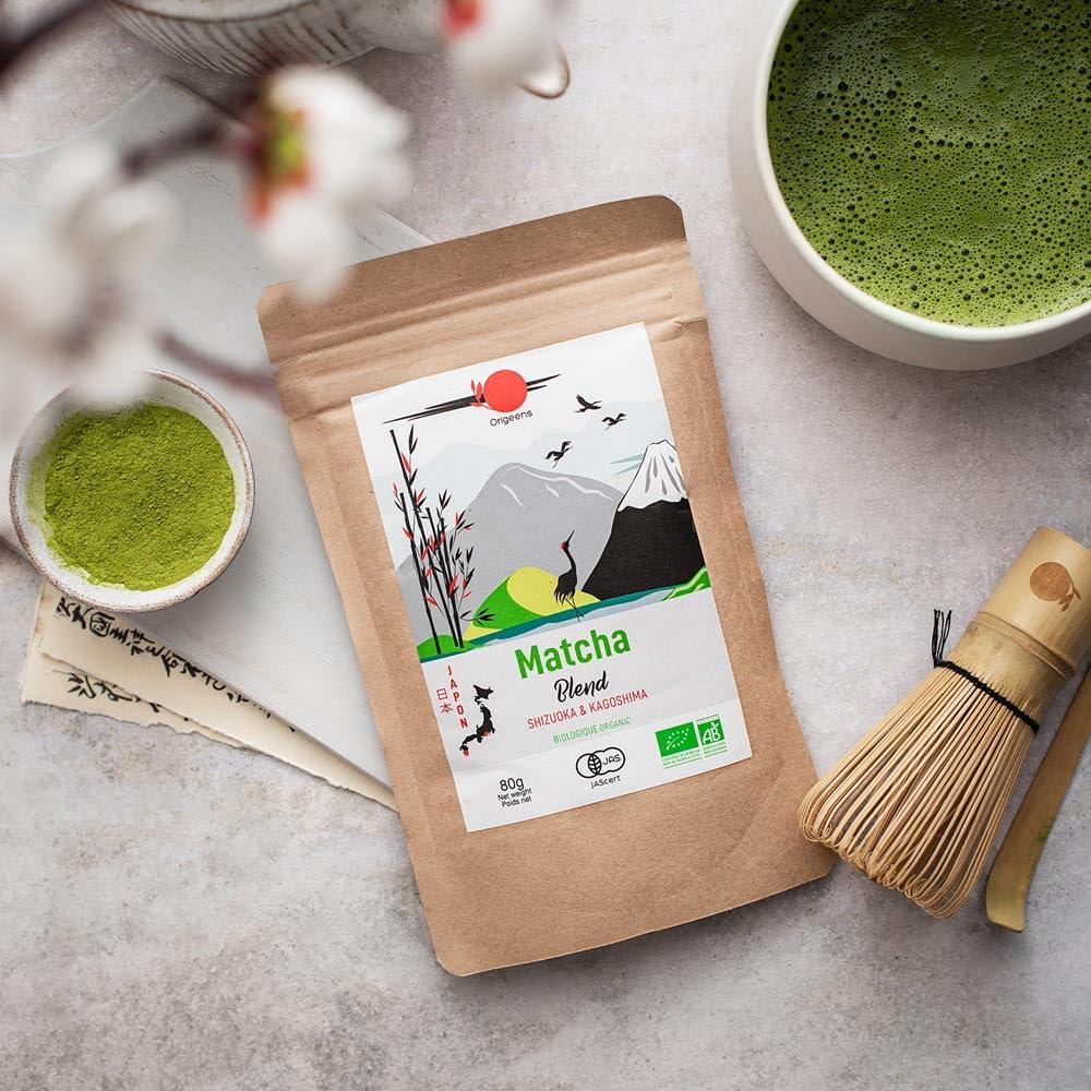 Origeens ORIGEENS Organic Japanese Matcha Tea - Blend from Shizuoka and Kagoshima - Organic Matcha Green Tea Powder - Matcha Powder 80g Bag