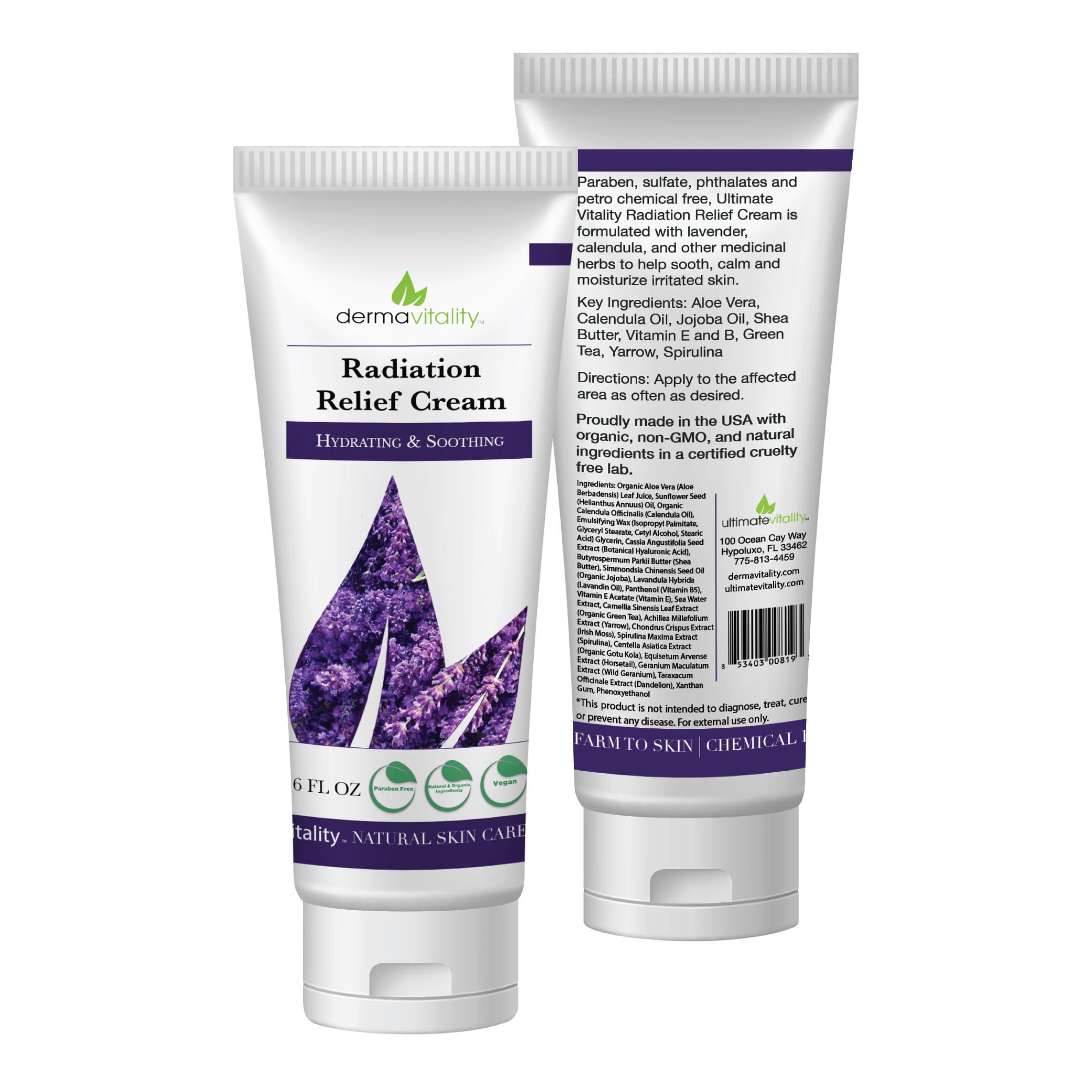 UltimateVitality UltimateVitality Radiation Burn Relief Cream 6 Ounces Cream for Radiation Patients, Natural, Organic, Paraben, Pthalate Free Calendula Based Cream - 6 Ounces (Lavender)