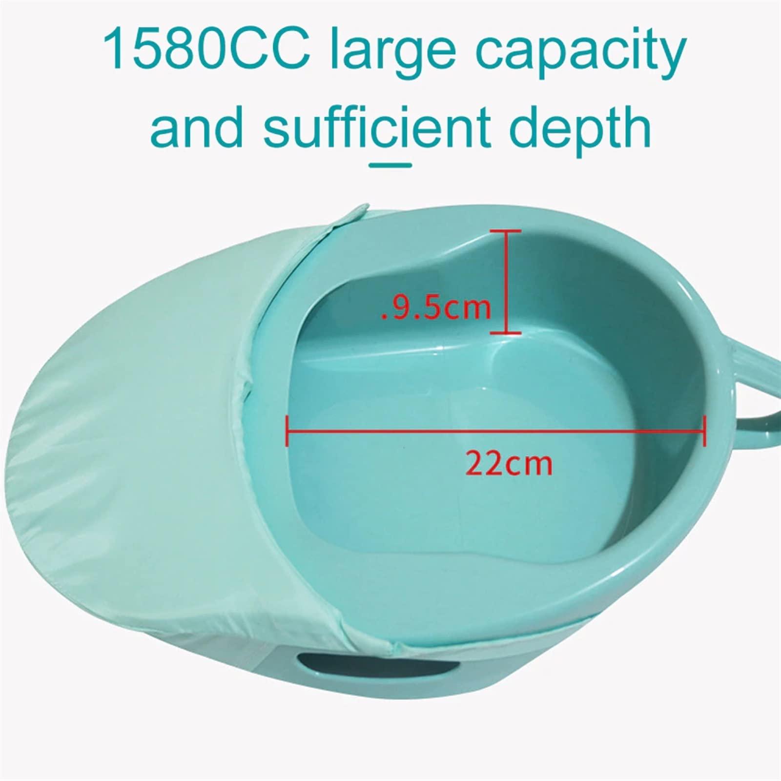 QCLUEU QCLUEU Portable Toilet Bedpan, No Spill Or Splash Design, with Soft Cushion and Cleaning Brush PP Bed Pan, for Hospital or Home Use of the Elderly and Bedridden Patients