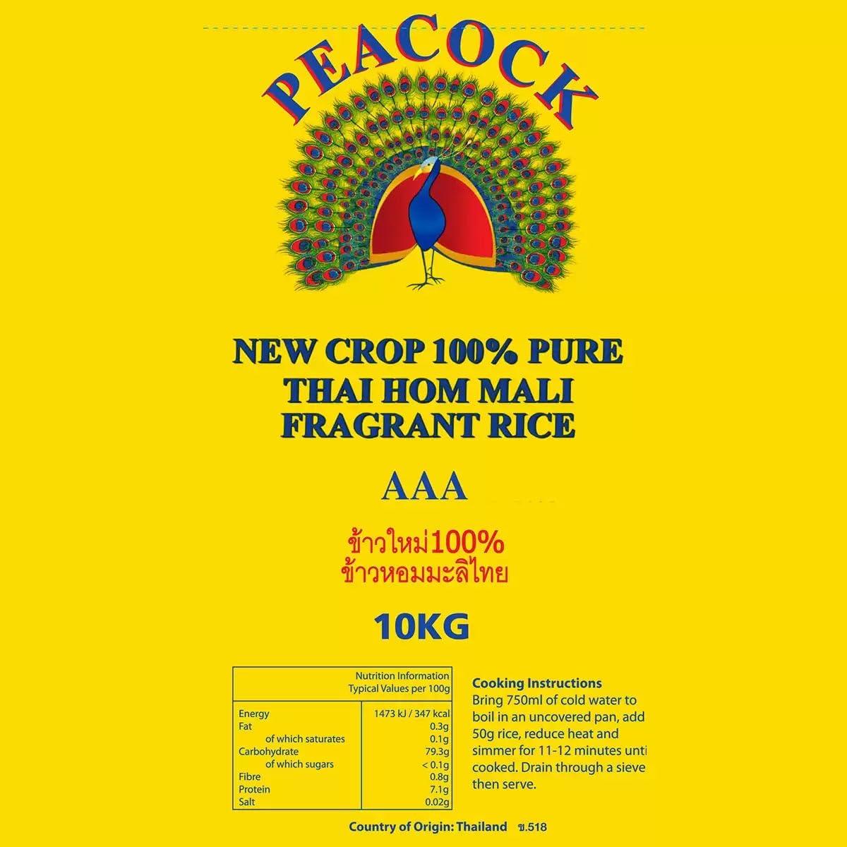 bazachi AAA Grade Thai Hom Mali Fragrant Rice with Natural Jasmine Aroma, Authentic Asian Grain, 10kg Pack of 2