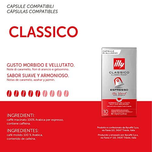 illy illy Coffee Nespresso Compatible Capsules, Classico, Aluminium Coffee Capsules, Bulk Pack of 100