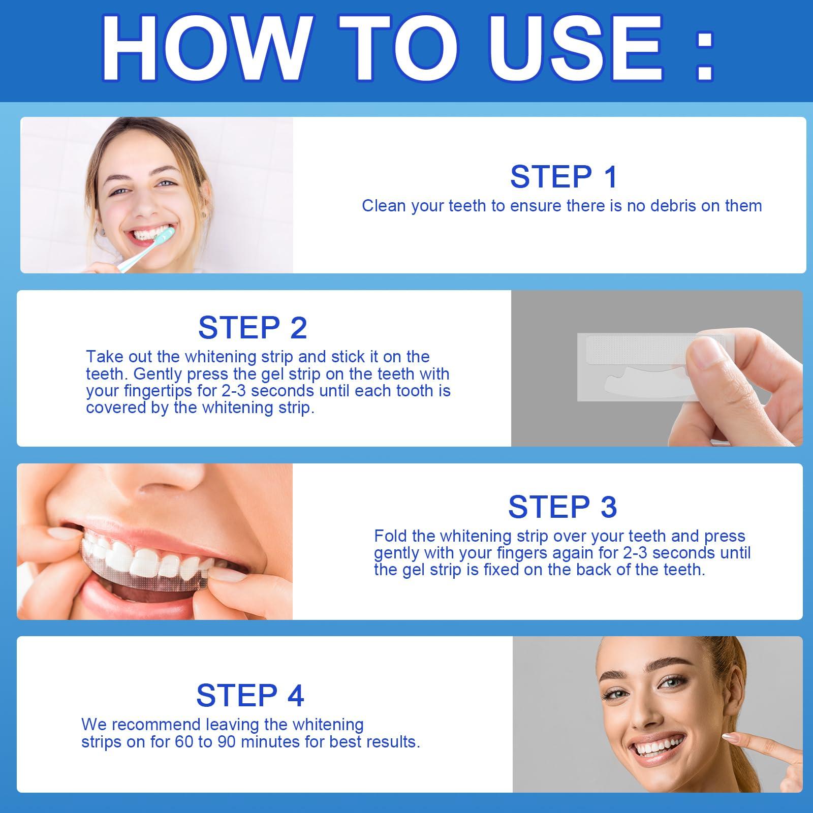 BODY JUICE OIL Teeth Whitening Strips, Whitening Strips for Teeth Whitening 28 Strips - 14 Treatments, Enamel Safe Non-Sensitive