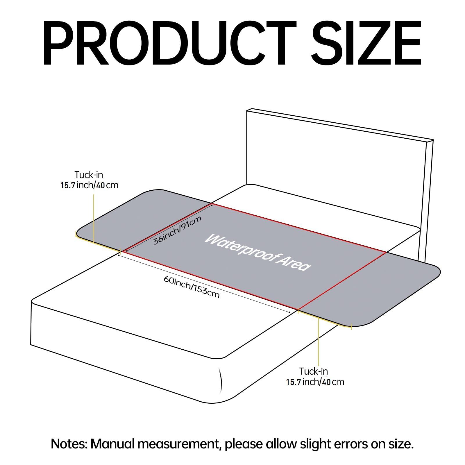 Reidio Reidio 2 Pcs Waterproof Incontinence Bed Pads Washable Reusable Bed Underpads Non-Slip Bed Cover with Tuckable Sides Mattress Protector Mattress Pad for Adults Elderly Kids Baby Pet Queen Size (2)