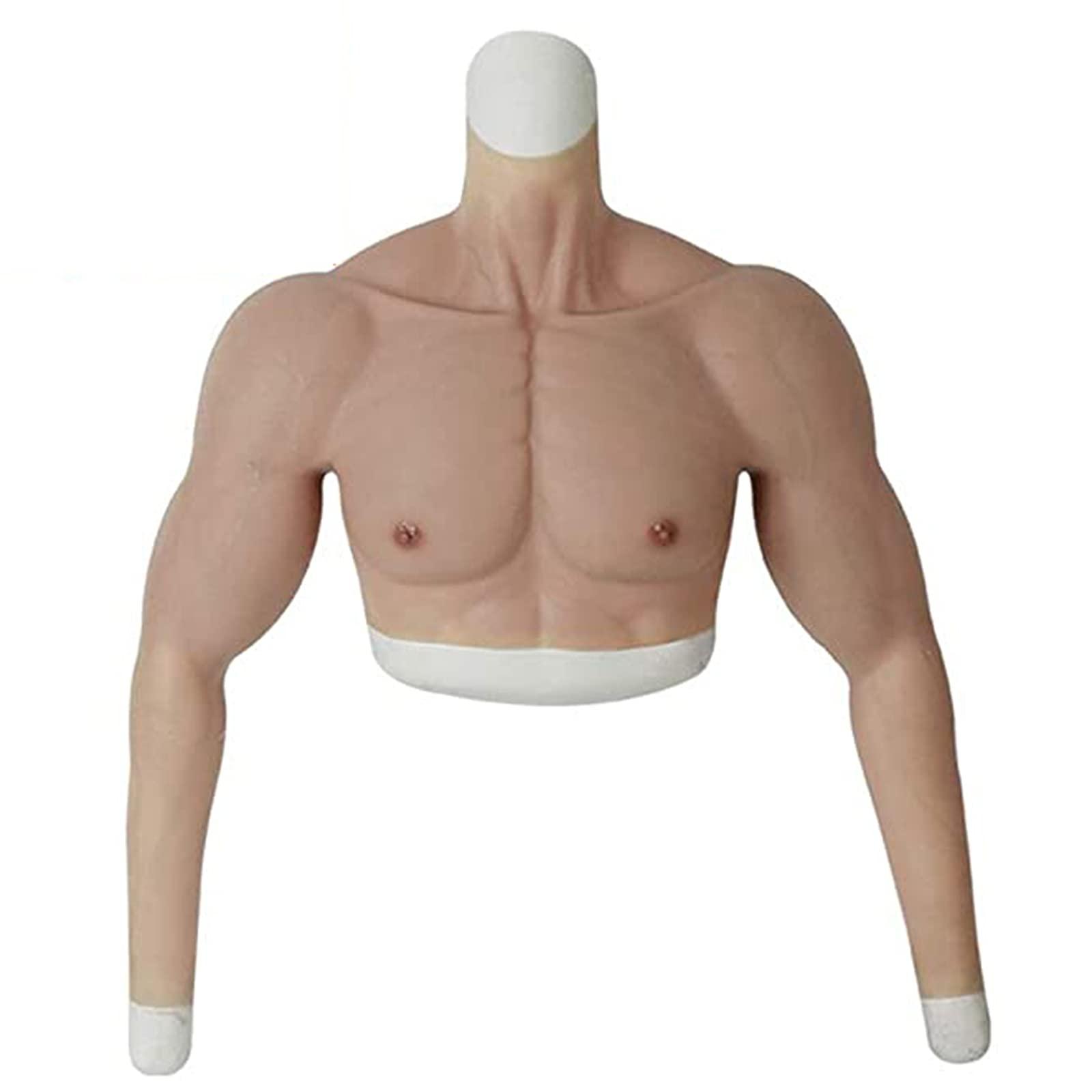 PROPFE PROPFE Realistic Silicone Muscle Chest with Arms Fake Muscle Suit for Crossdress Transgender Men's Upper Piece Pectoralis Cosplay