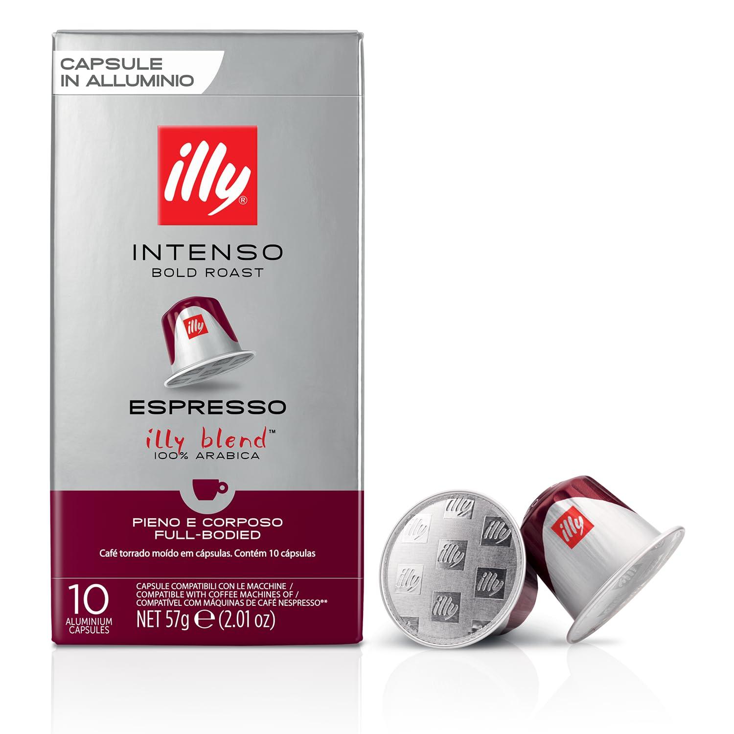 illy illy Coffee Nespresso Compatible Capsules, Intenso, Aluminium Coffee Capsules, Pack of 10