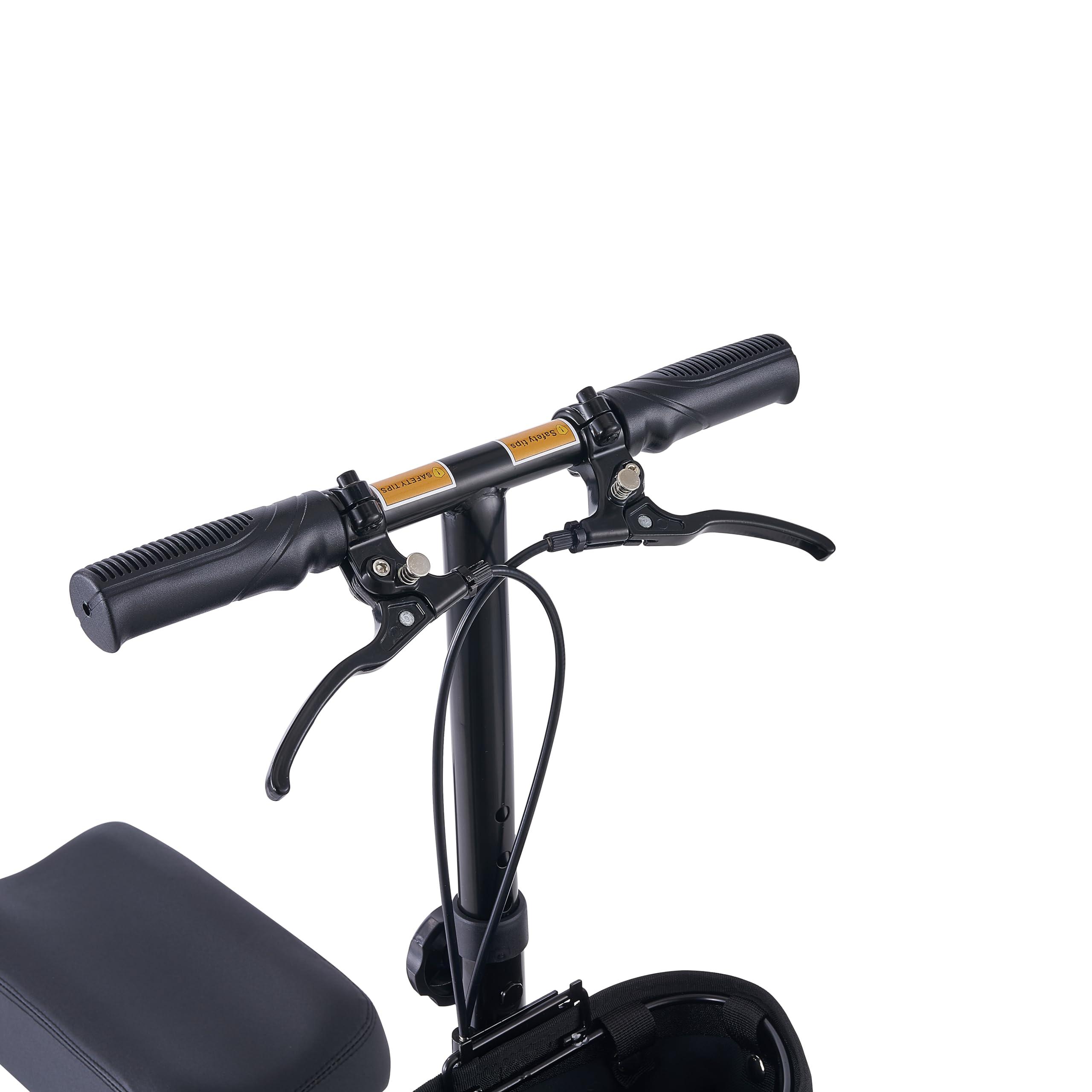 PANLOVA Adjustable Medical Folding Steerable Leg Knee Walker Scooter with Front bag-9251B