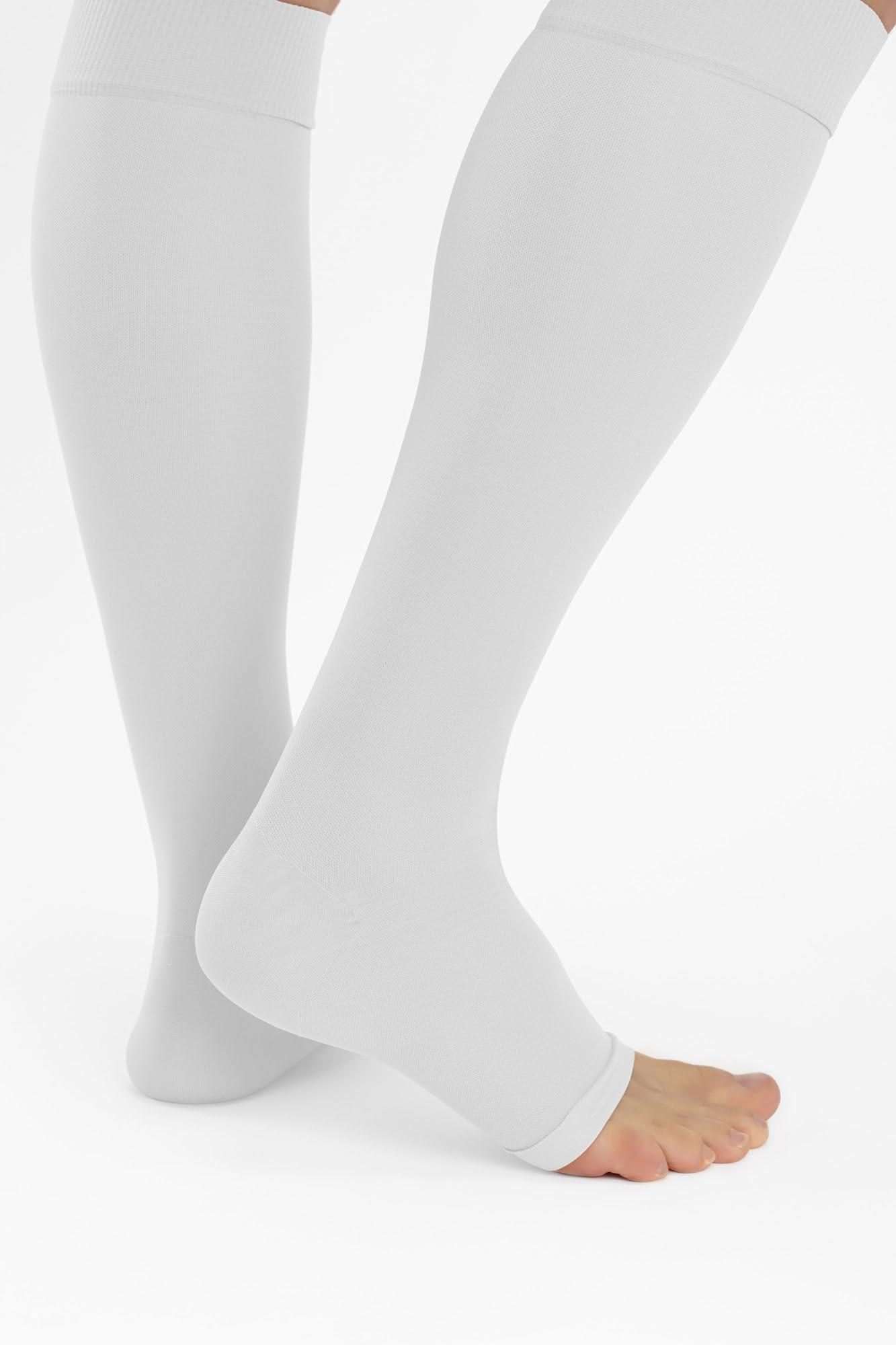 Relaxsan Relaxsan Antiembolism M1350A (2 Pairs - White, S) Open-toe anti-embolism knee high socks - K2-25-32 mmHg