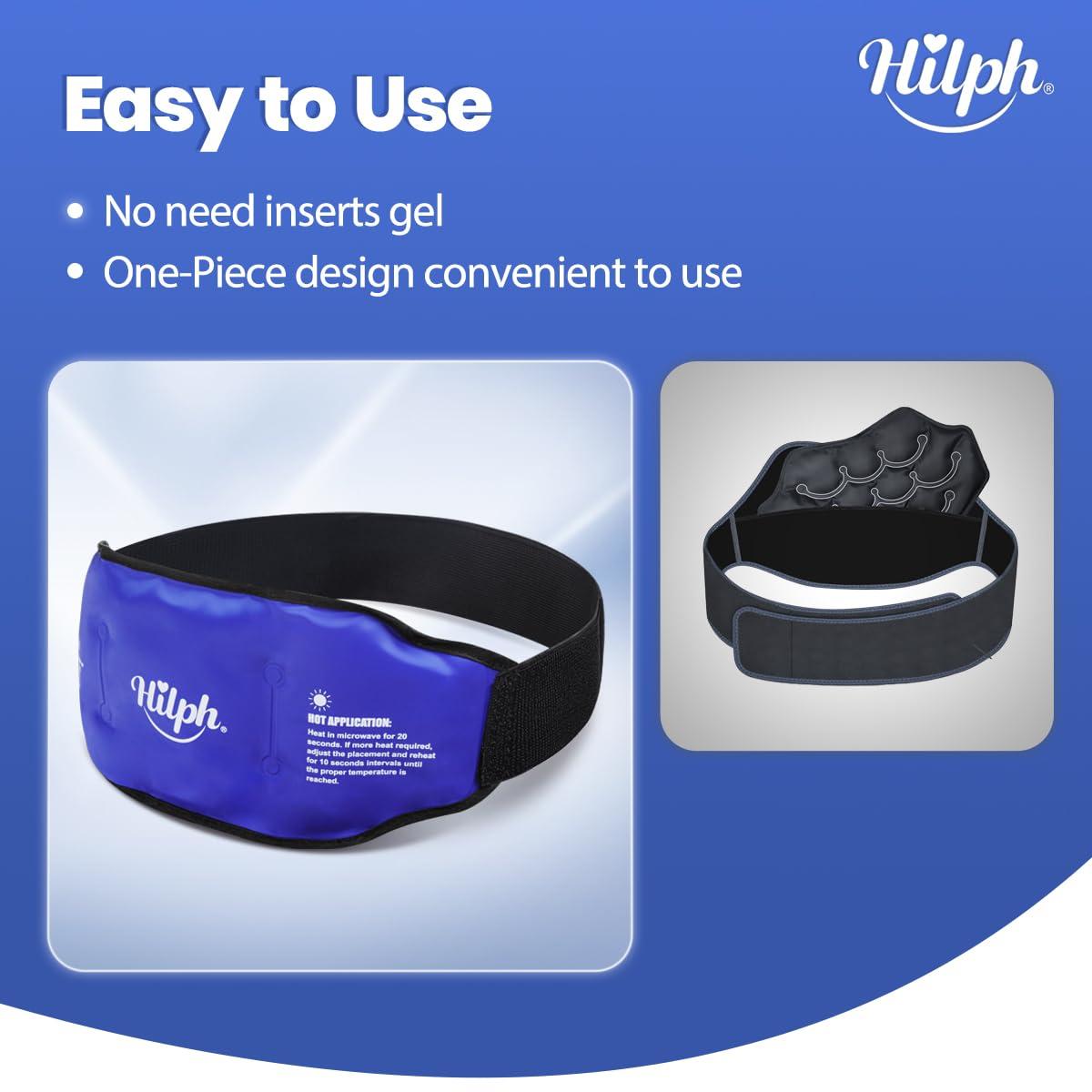 Hilph Hilph Ice Pack for Back Pain Relief, Reusable Lower Back Gel Wrap Hot Cold Compression Therapy Lumbar Ice Pack for Back Injuries, Sciatic Nerve, Herniated or Degenerative Disc, Tailbone Pain-Blue