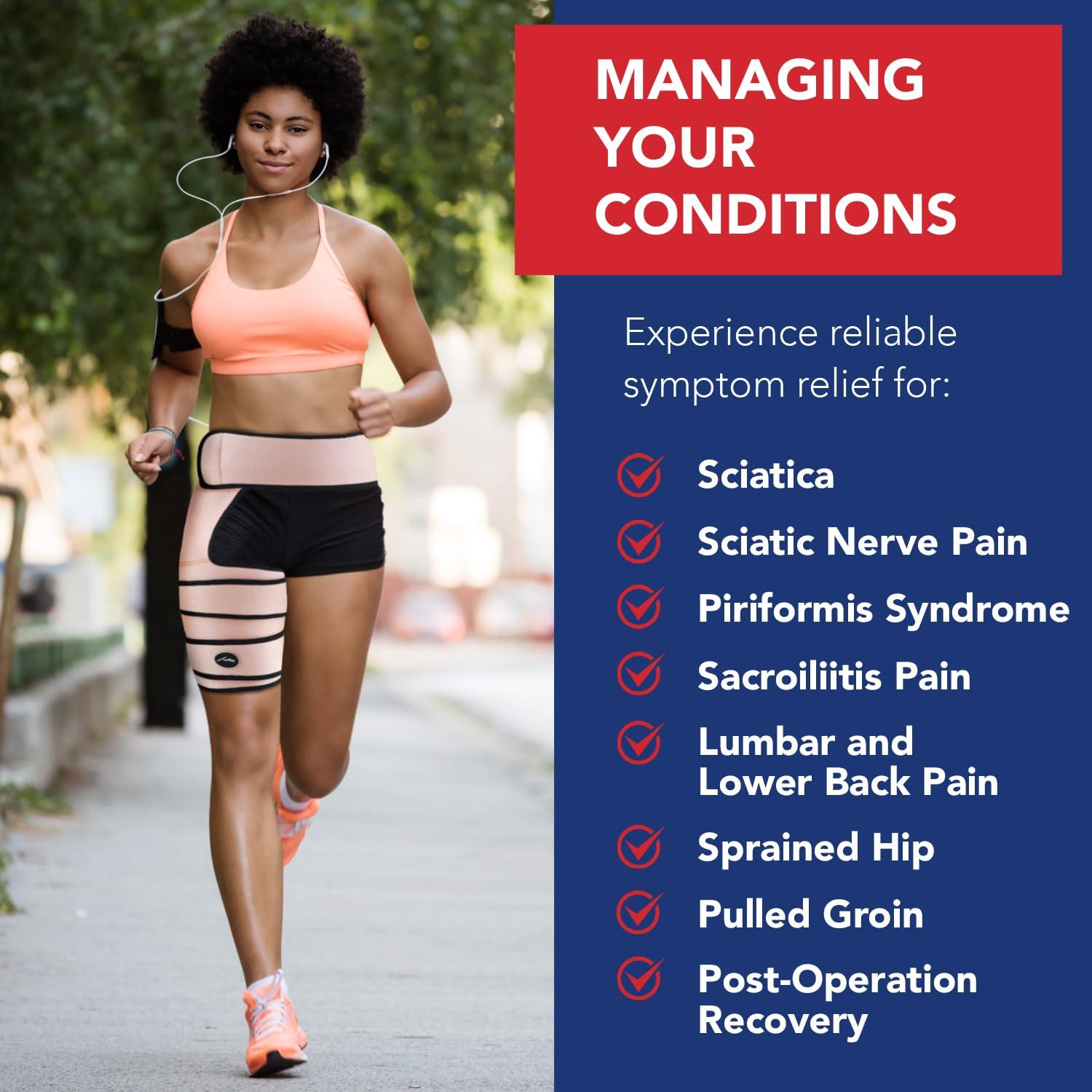 Dr. Arthritis Dr. Arthritis Doctor Developed Strengthening & Stabilizing Hip Brace for Men & Women- Hip Brace for Sciatica Pain Relief - Compression Wrap- Hip Support Brace - With Handbook (L/XL, Pink)