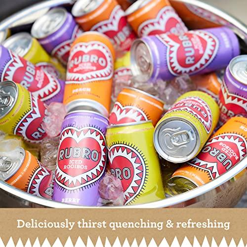 Rubro Rubro - Lemon Rooibos - 6 Can Multipack - 300ml - Still, Soft Drink - Lemon Tea Drink - Fruit Flavoured Iced Tea - Bulk Soft Drinks