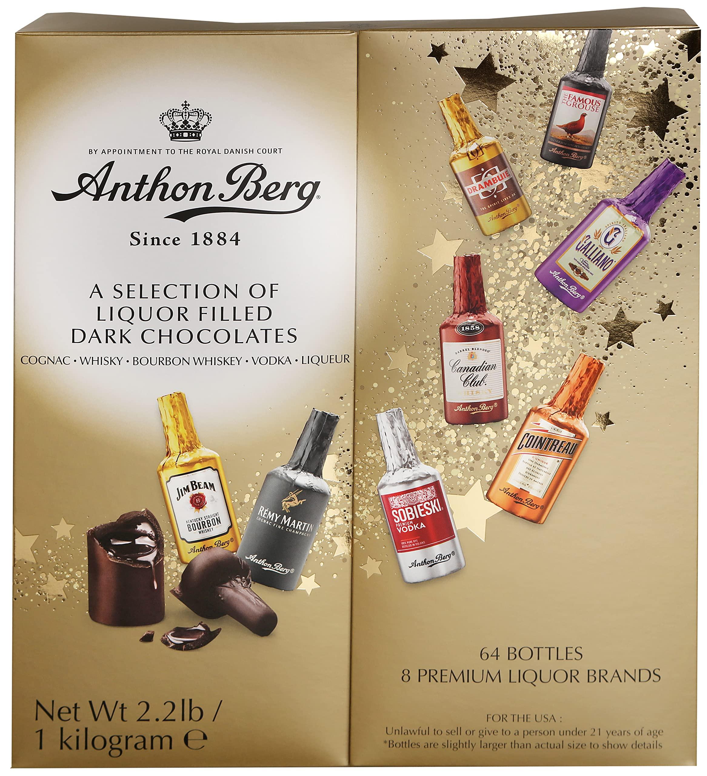 Anthon Berg Anthon Berg - Chocolate Liqueurs - Famous Liqueur Brands - 64 bottles 1000g - With a Delicious Liquid Filling