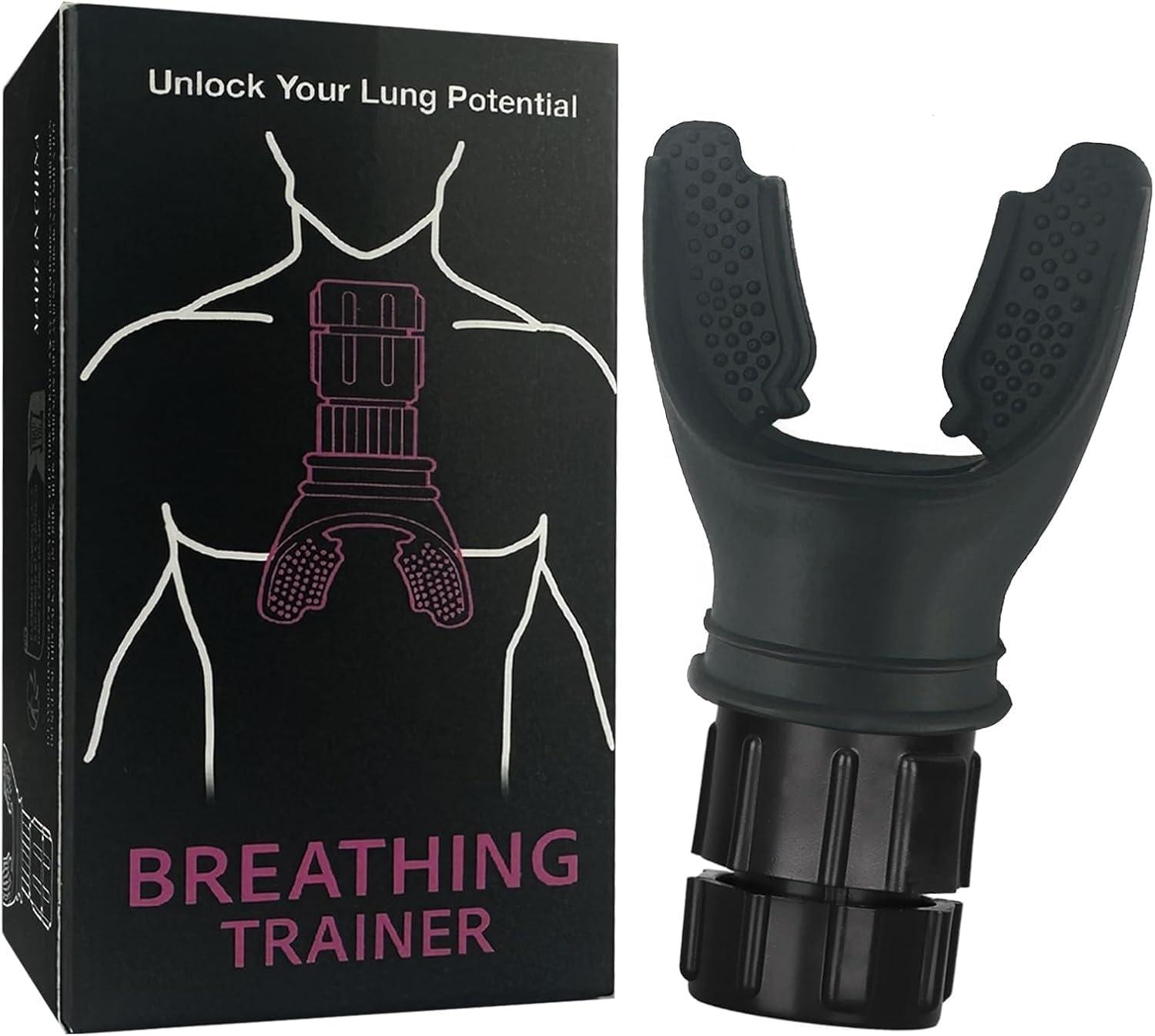 Woeau Oxyfit Breathing Lung Trainer - Oxygen Flow Breathing Trainer Lung Exerciser Device Improve Lung Capacity Handheld Lung Expansion Training Tool for Respiratory Therapy (Black)