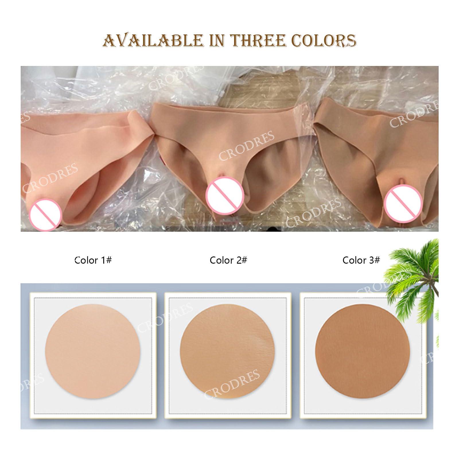 CRODRES CRODRES Crossdresser Silicone Panties Realistic Men's Camel Toes Inserted Hiding Gaff Thong Hip Lift Underwear for Dragqueen,Color 1,Basic