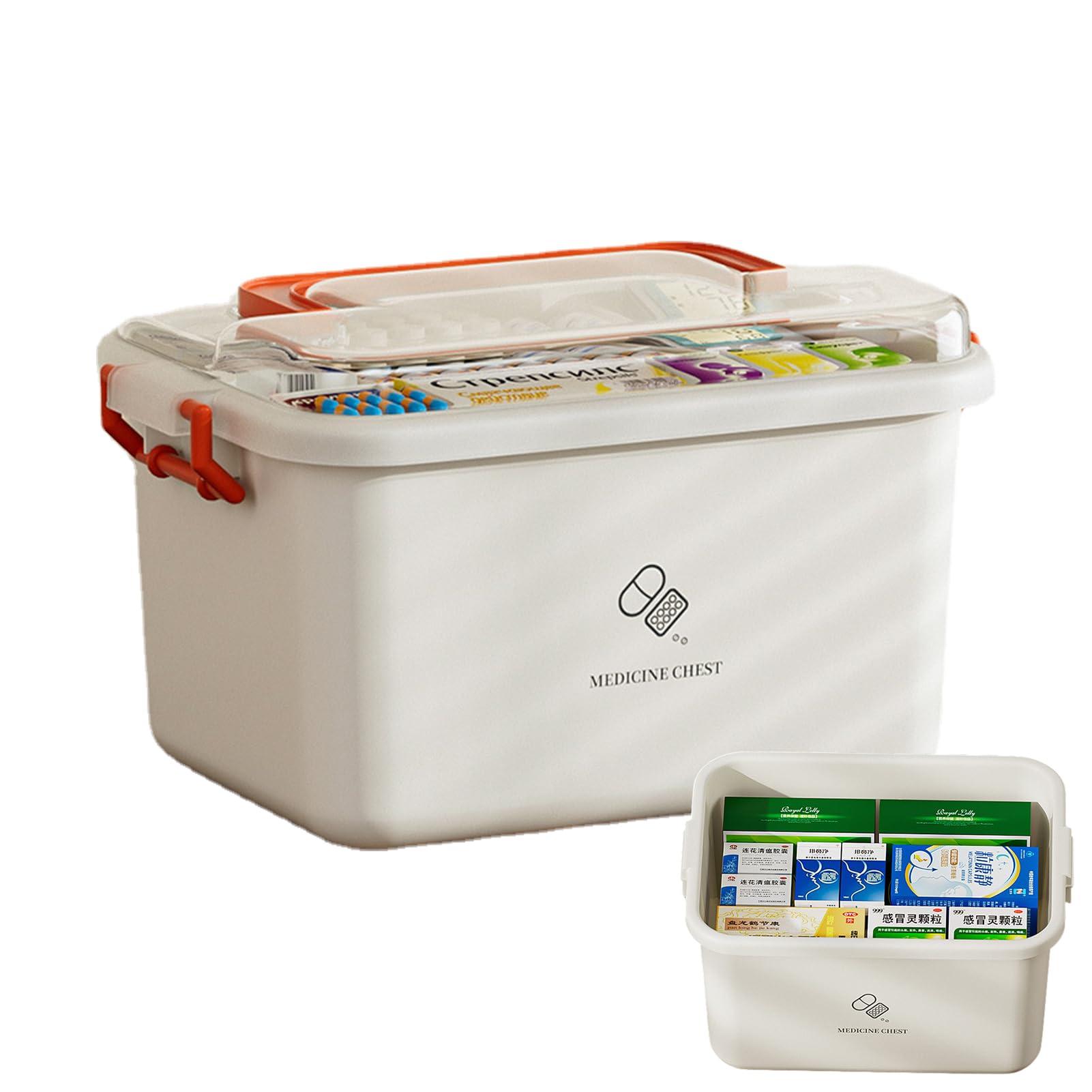 Wisylizv Wisylizv Medicine Storage Box - Large Capacity Multi Layer Medicine Box | Transparent Double-Layer Cases for Medicine | Portable Large Medicine Box