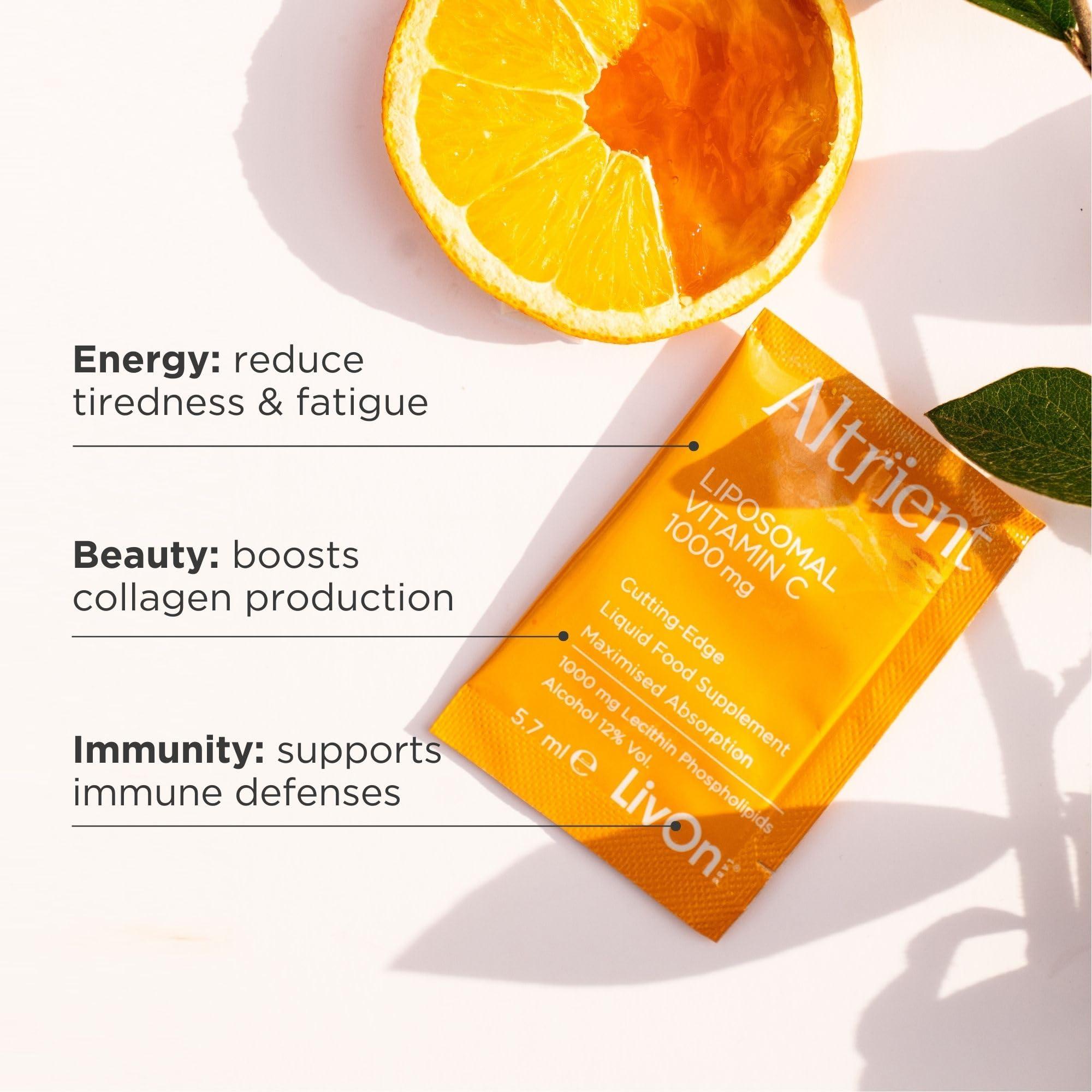 Altrient Altrient Liposomal Vitamin C | 1000 mg High Absorption Liquid Sachets | 30 Servings | Suitable for Vegans