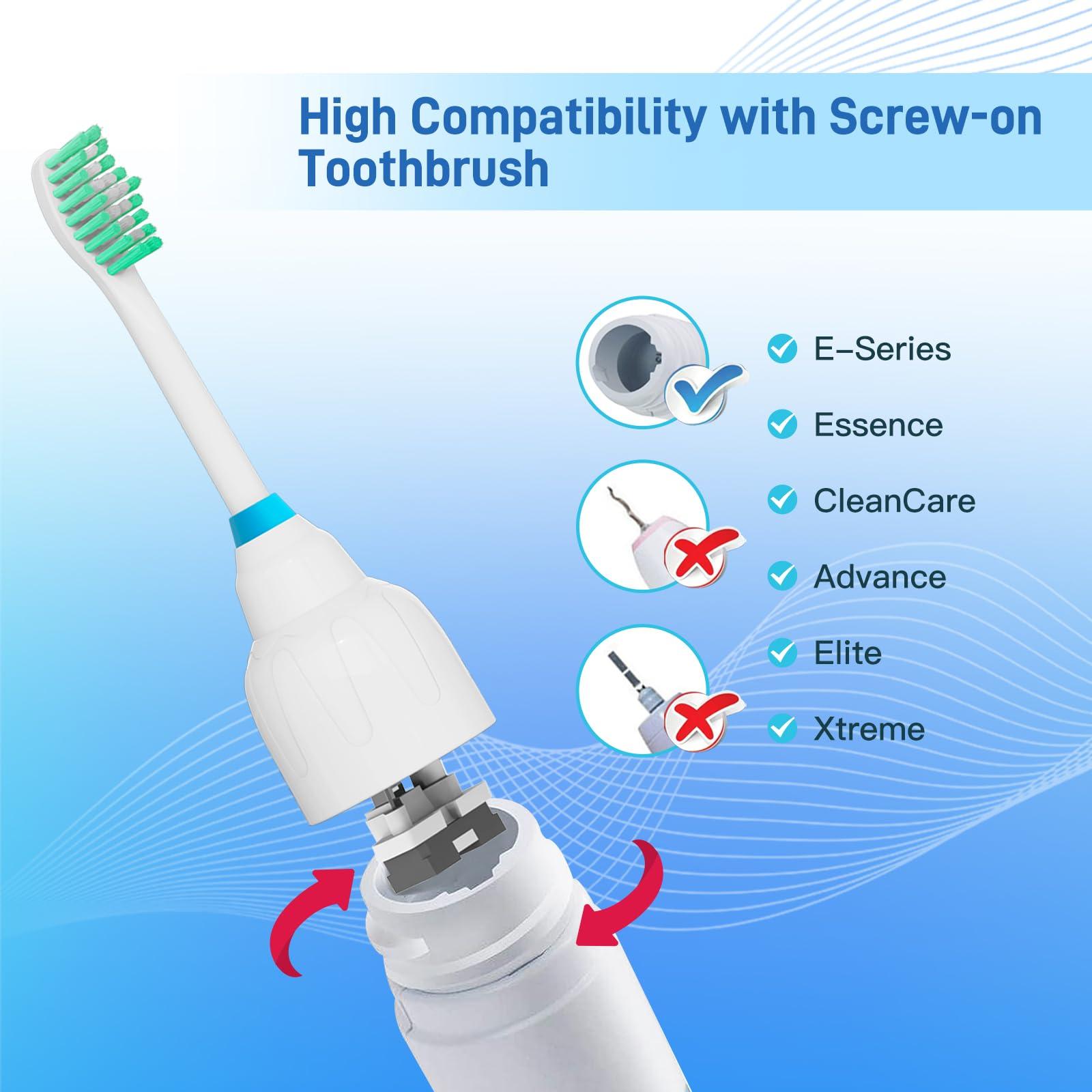 Mcuy Replacement Toothbrush Heads for Philips Sonicare E-Series HX7022/66 HX7023/30, Fits Essence, Elite, Advance, CleanCare and Other Screw-on Sonic Care Electric Toothbrush Model, 6 Pack