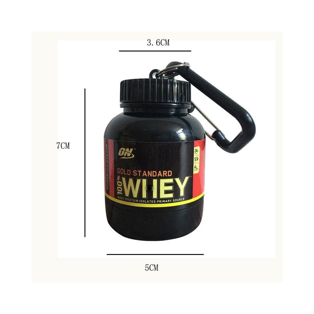 FreshCart Basics Protein Bottle Portable Mini Container Outdoor Sports Nutrition Supplements Powder Storage To-Go Container Keychain Funnel Pill Box Small Water Cup Keychain Gym Workouts Fitness Travel (100 ml)