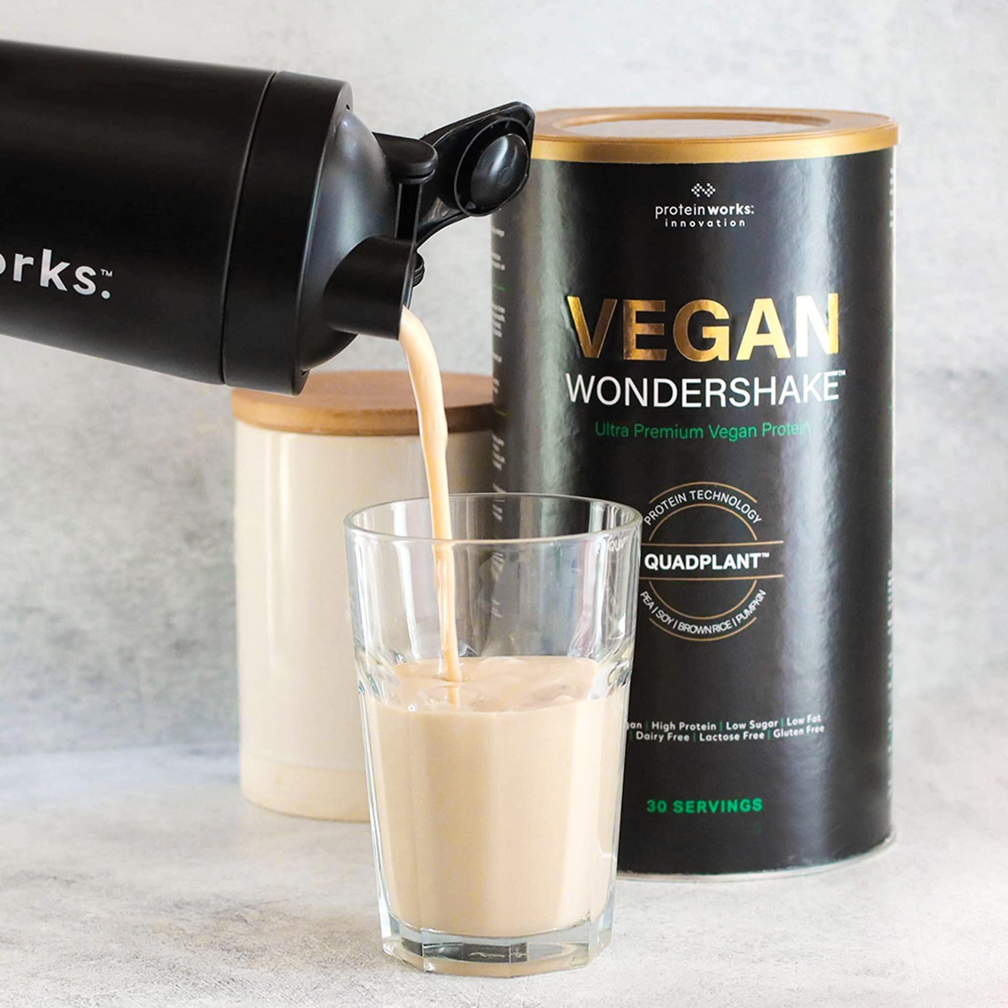 Protein Works Protein Works - Vegan Wondershake, Vegan Protein Shake, High-Protein Plant-Based Nutrition, 30 Servings, Double Chocolate, 750g