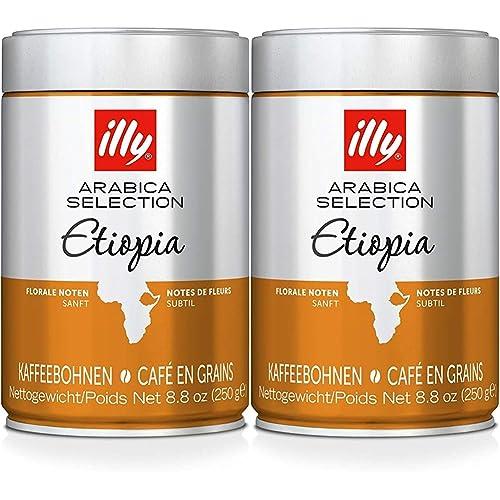 illy illy Coffee Beans, Arabica Coffee Beans Selection, Ethiopia, 250 g (Pack of 2)