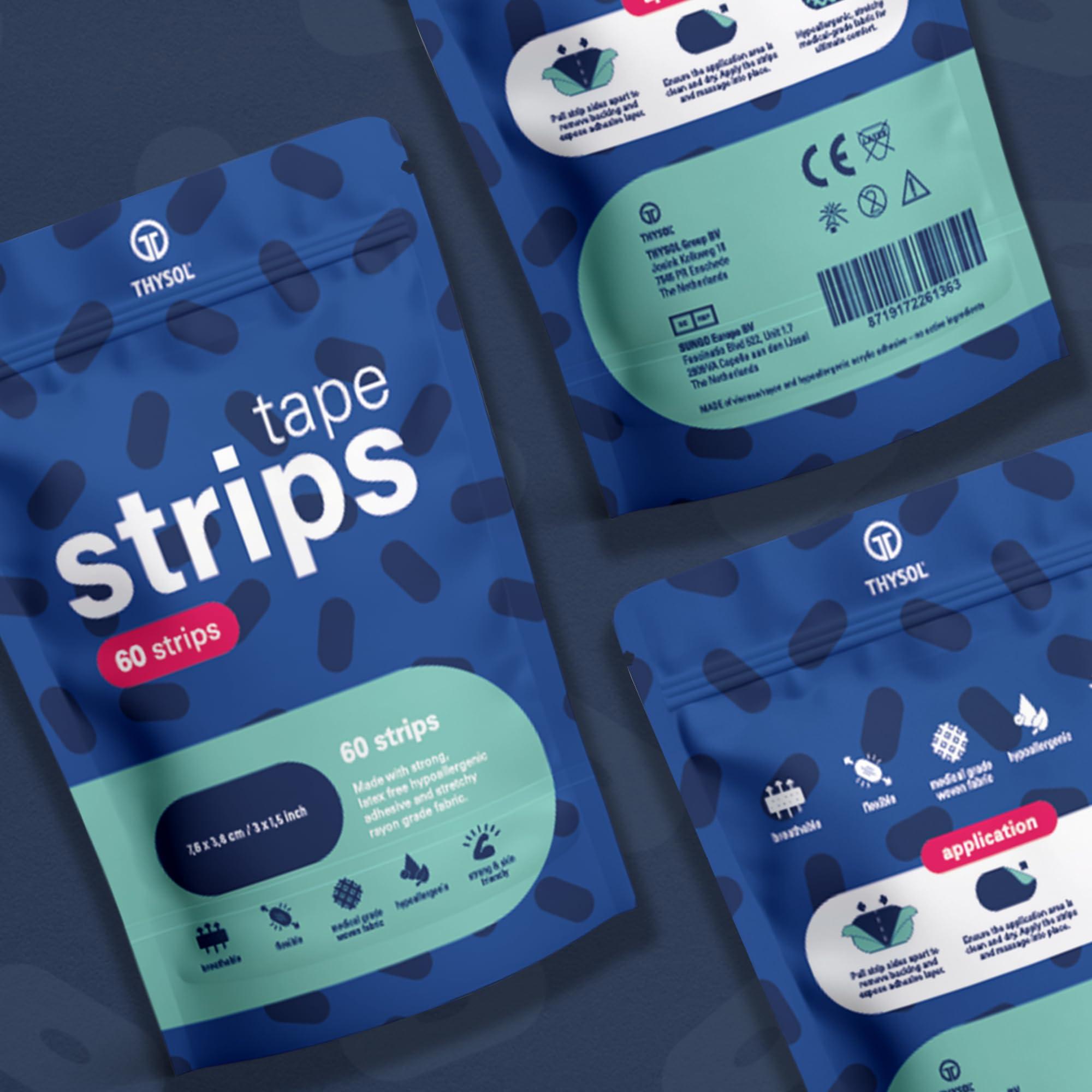 CureTape Strong Hold Tape Strips | Hypoallergenic Breathable Tape | Comfortable Micropore Tape Strips | 60pcs Bulk Pack