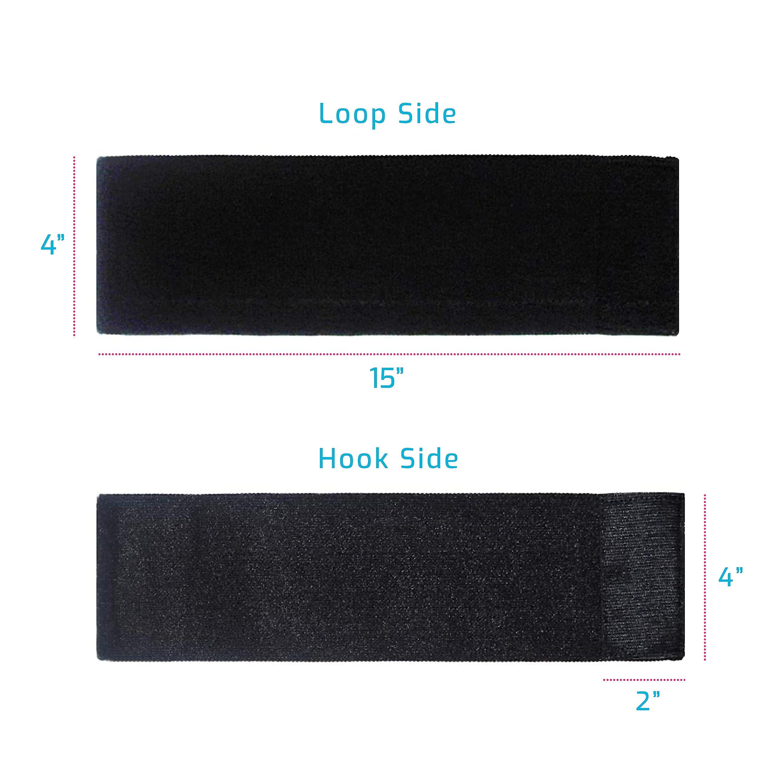 Spand-Ice Extender Strap - Multipurpose Elastic Hook and Loop Extension for Ice Packs, Ice Belts, Back/Knee/Ankle Braces, Vests, Wraps, and Belts - Made in USA (4 x 15 Inches)