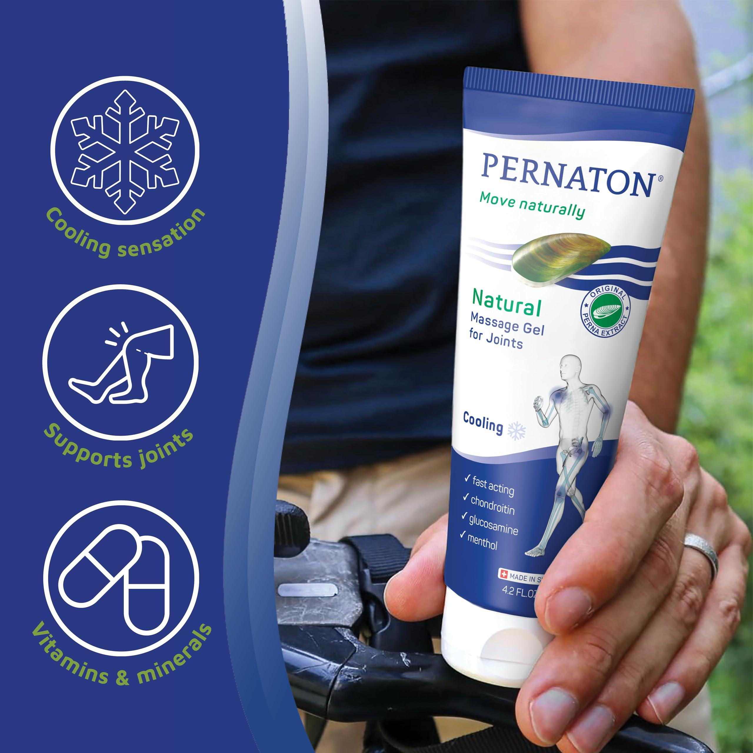 Pernaton Pernaton Natural Cooling Gel for Joint Massage, Green Lipped Mussel Gel Supports Natural Joint Health and Flexibility, with Original Perna Extract, 125ml